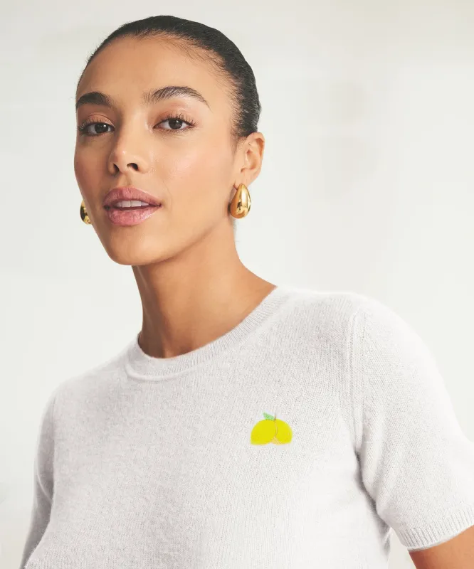 Women's Embroidered Lemons Short Sleeve Sweater sold by Naadam