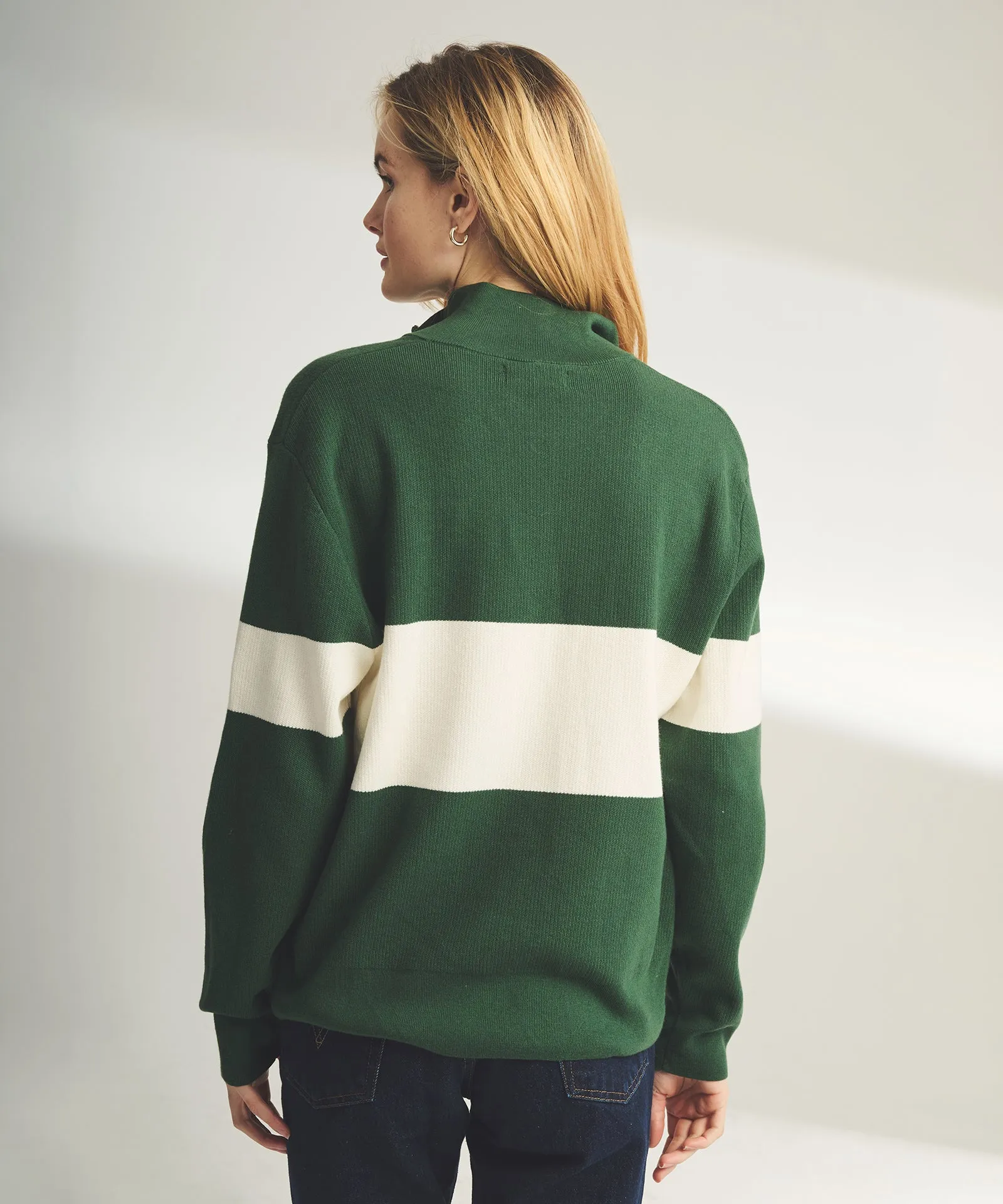 Café Cotton Cashmere Striped Quarter Zip sold by Naadam product image thumbnail 5
