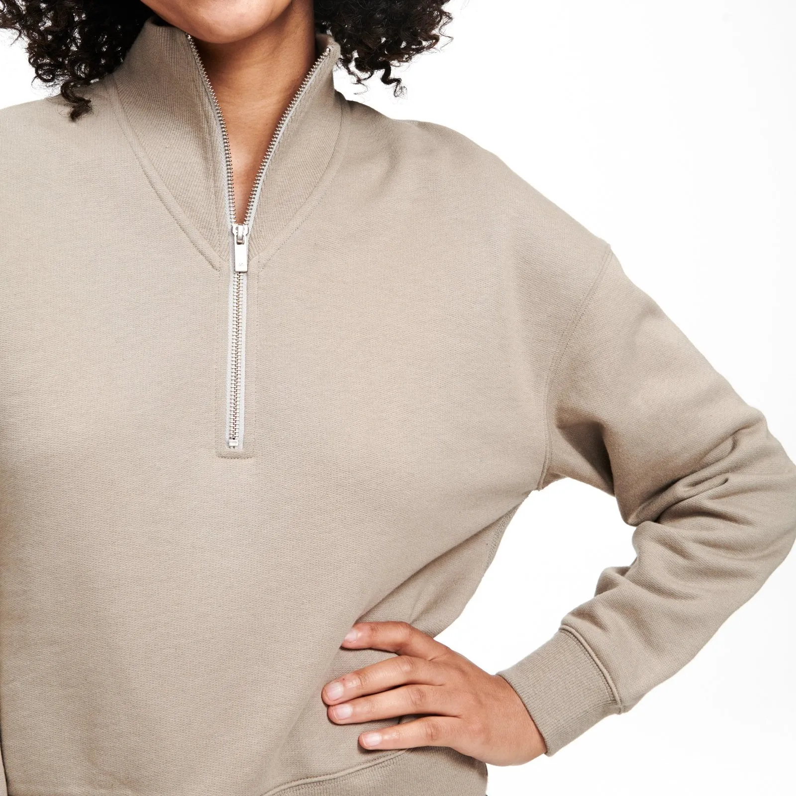 Fleece Quarter Zip Sweatshirt sold by Naadam product image thumbnail 5