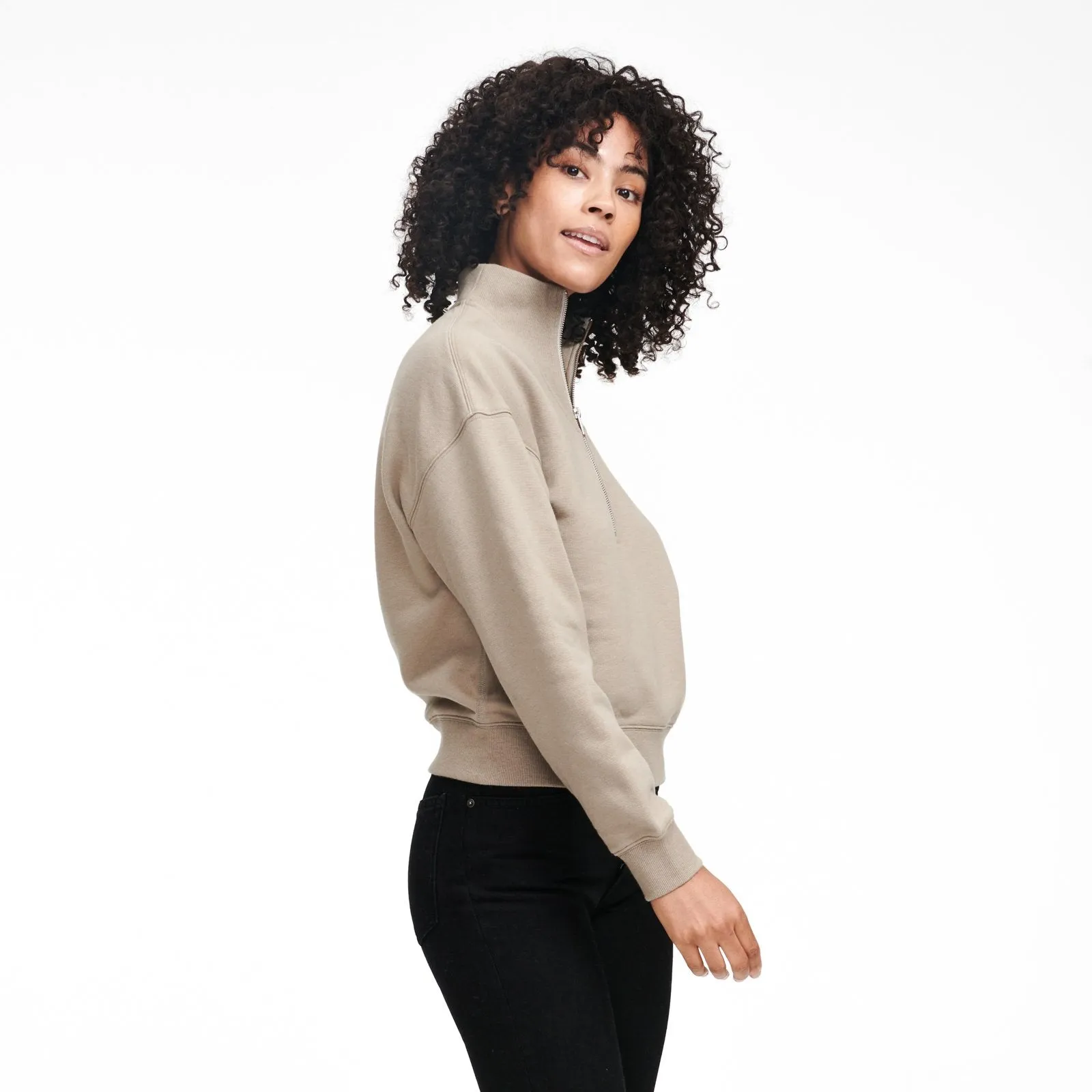 Fleece Quarter Zip Sweatshirt sold by Naadam product image thumbnail 3