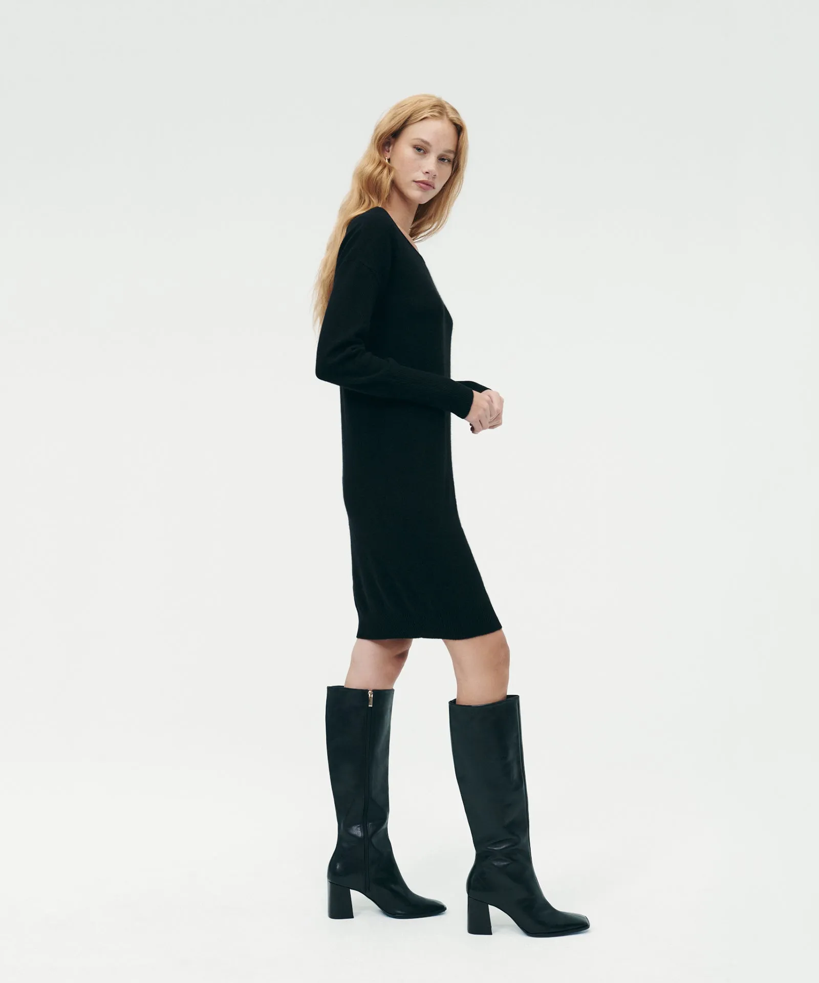 Cashmere Boatneck Mini Sweater Dress sold by NAADAM product image thumbnail 3