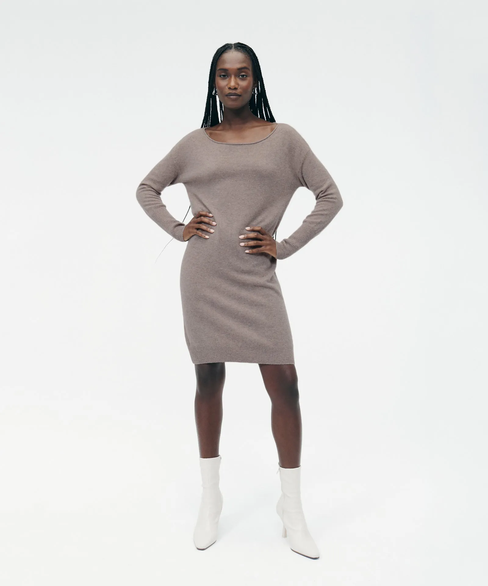 Cashmere Boatneck Mini Sweater Dress sold by NAADAM