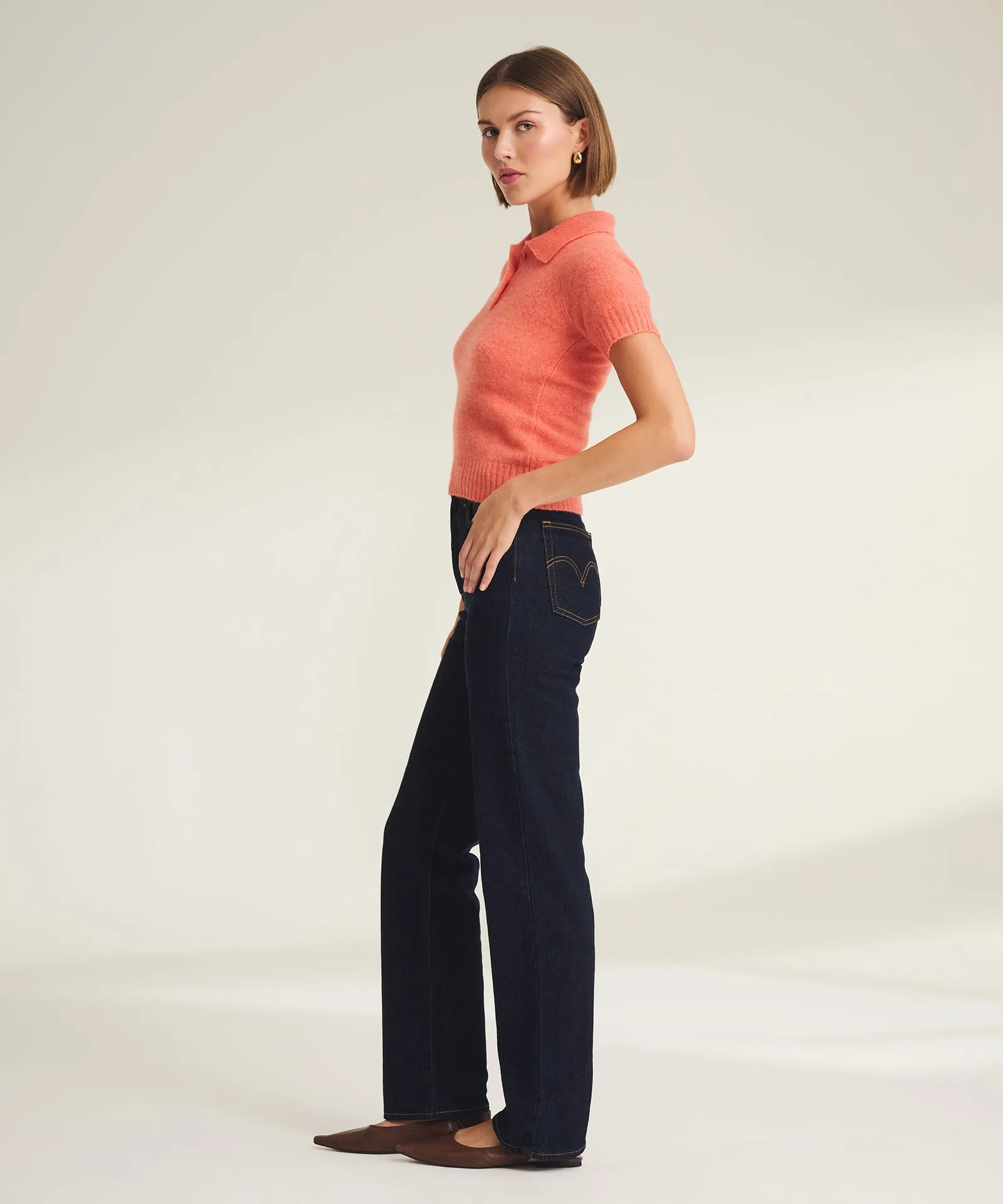 Cashmere Featherweight Short Sleeve Polo sold by Naadam product image thumbnail 4