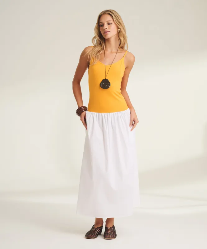 Luxe Cotton Silk Mixed Media Long Dress sold by NAADAM