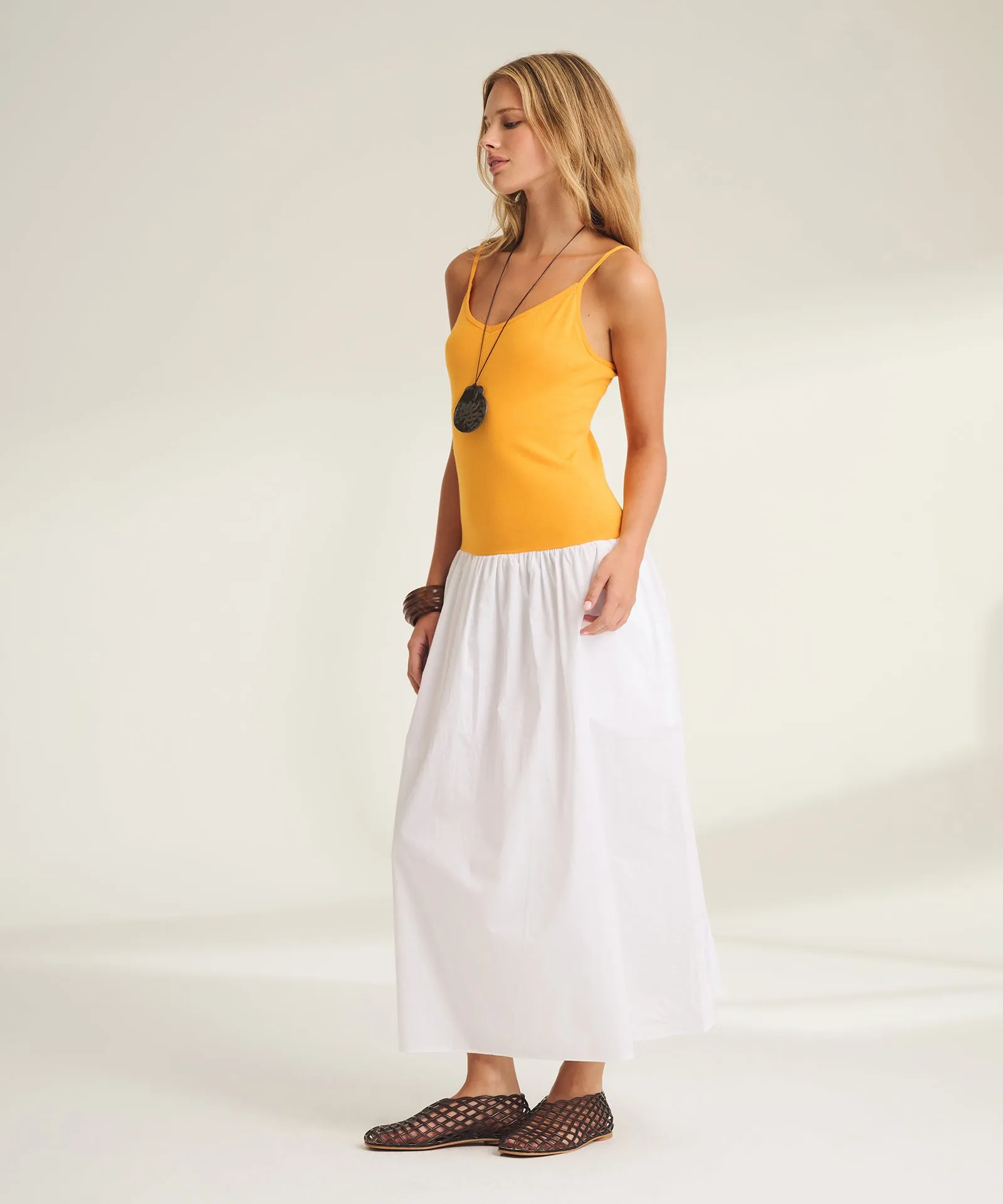 Luxe Cotton Silk Mixed Media Long Dress sold by NAADAM product image thumbnail 5