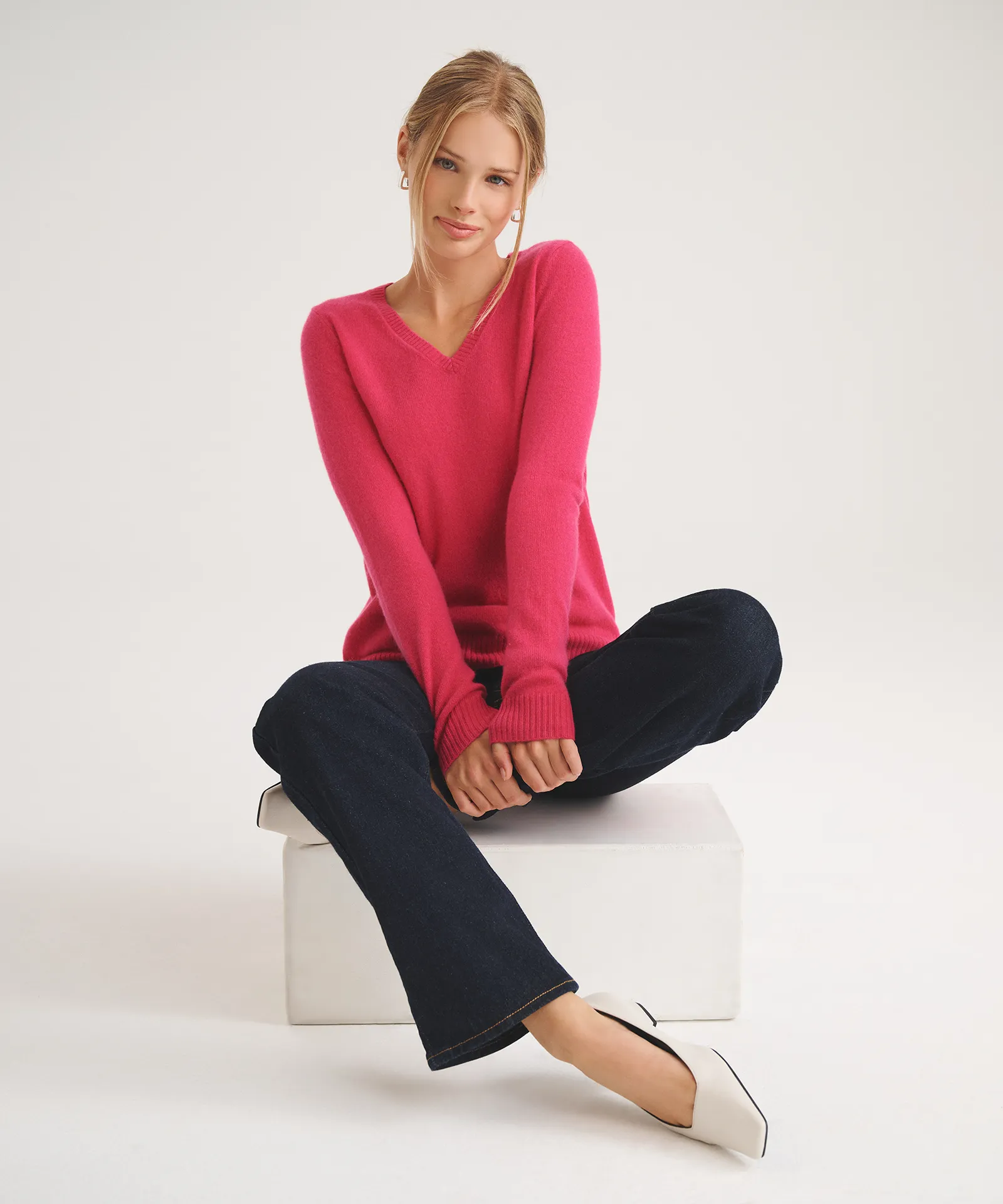 Basic Cashmere V-Neck Sweater sold by NAADAM