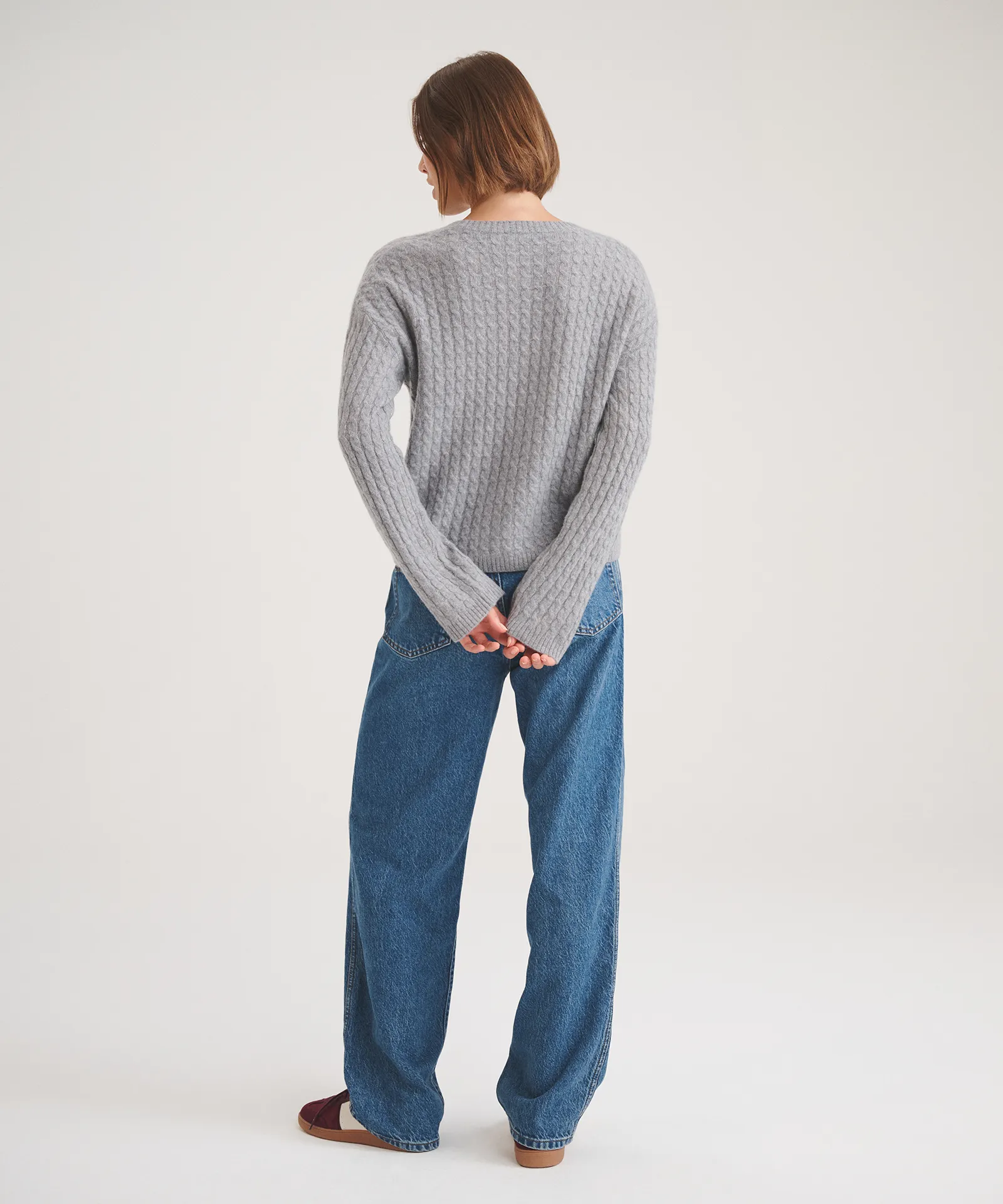 Basic Cashmere Cable Knit Crewneck Sweater sold by NAADAM product image thumbnail 5