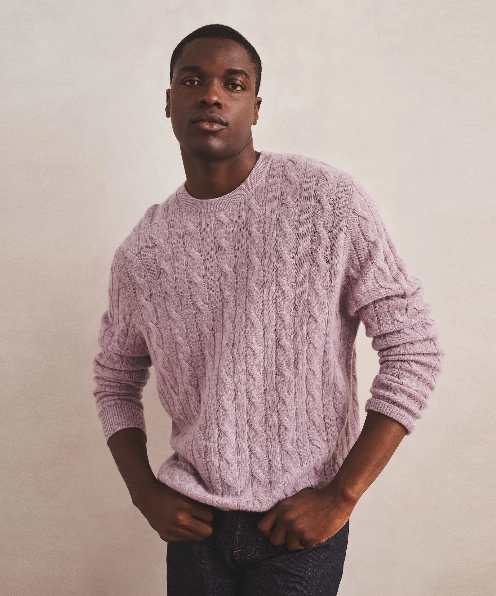Lightweight Cashmere Cable Crewneck Sweater sold by NAADAM product image thumbnail 4