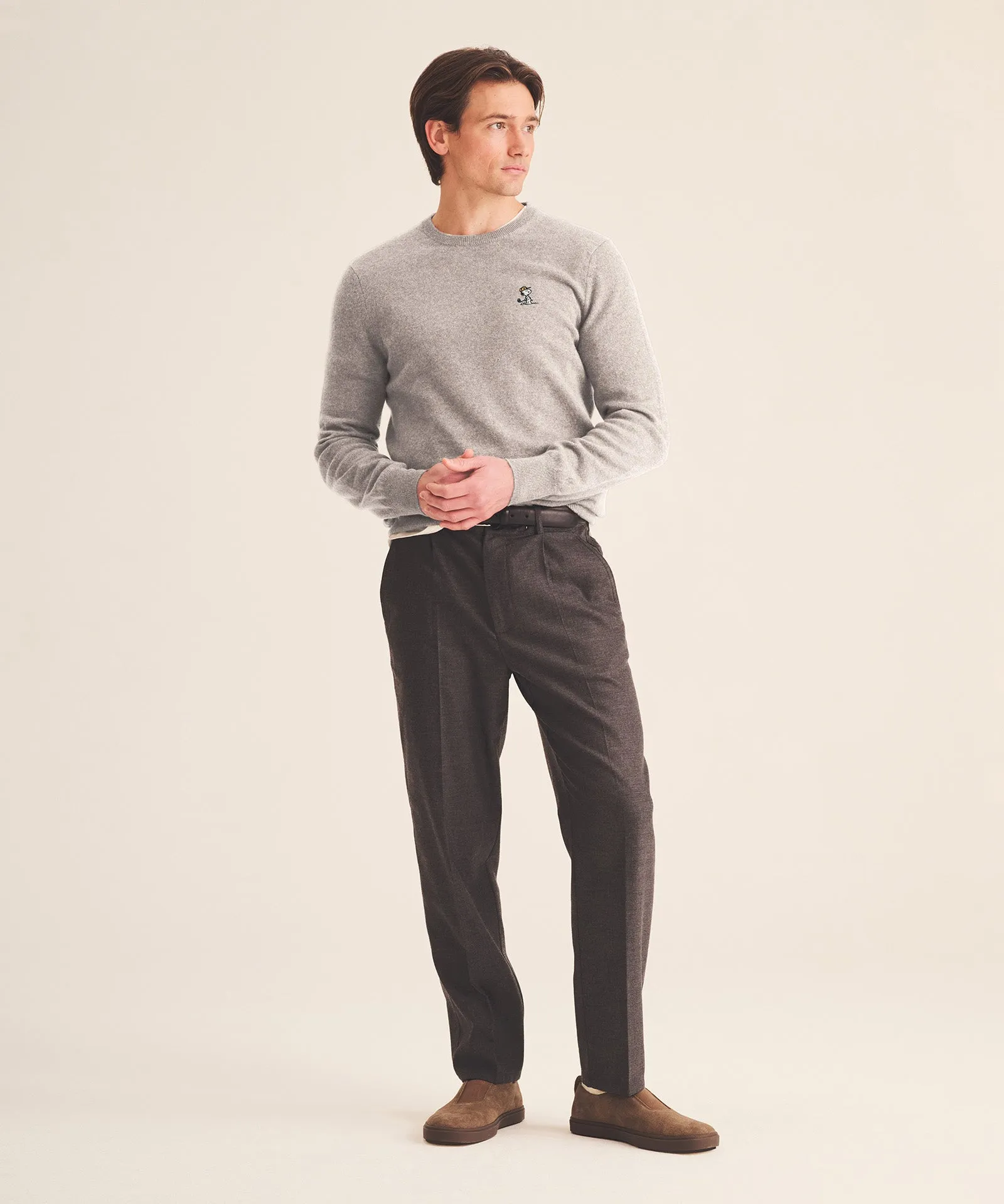 Men's Tee Time Snoopy Cashmere Sweater sold by Naadam product image thumbnail 3