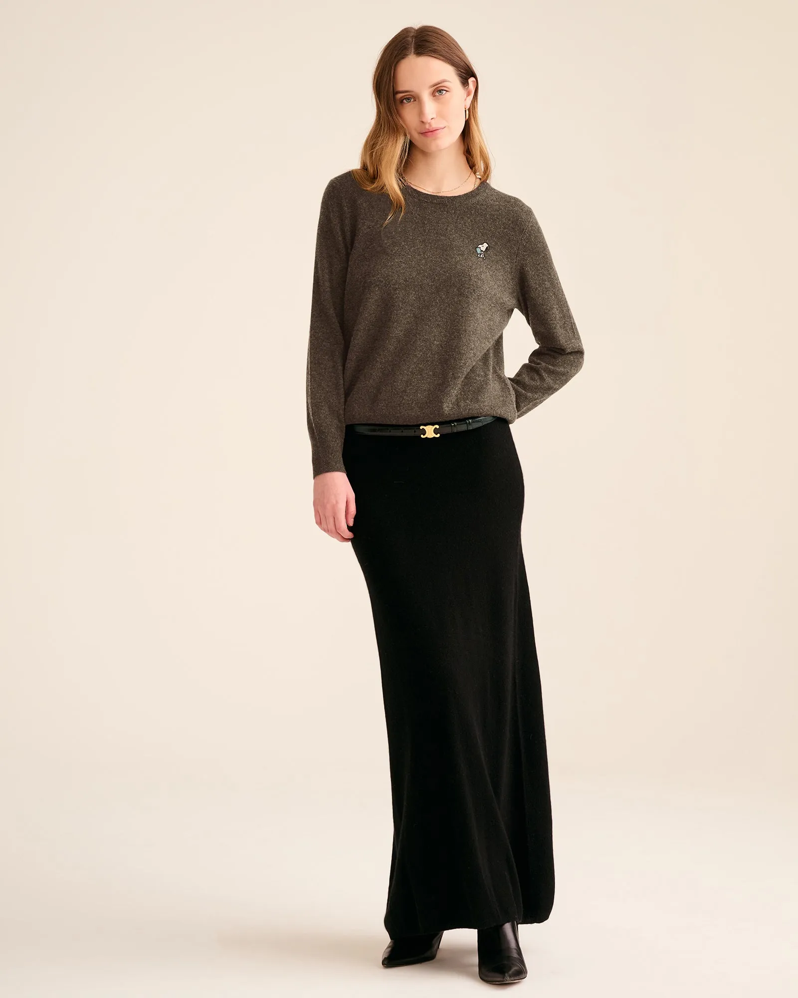 Women's Book Worm Snoopy Cashmere Sweater sold by Naadam product image thumbnail 3