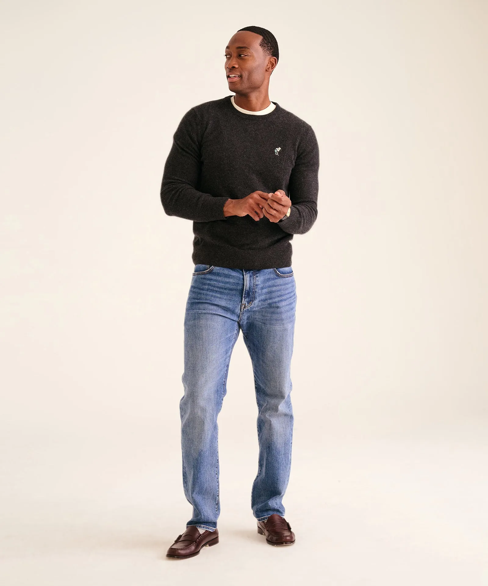 Men's Book Worm Snoopy Cashmere Sweater sold by Naadam product image thumbnail 4