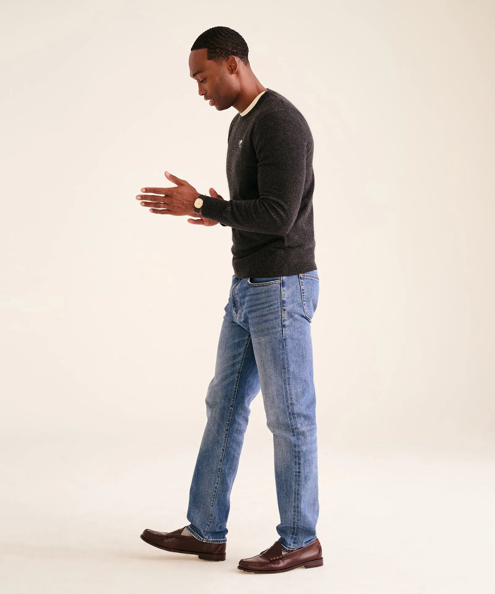 Men's Book Worm Snoopy Cashmere Sweater sold by Naadam product image thumbnail 5