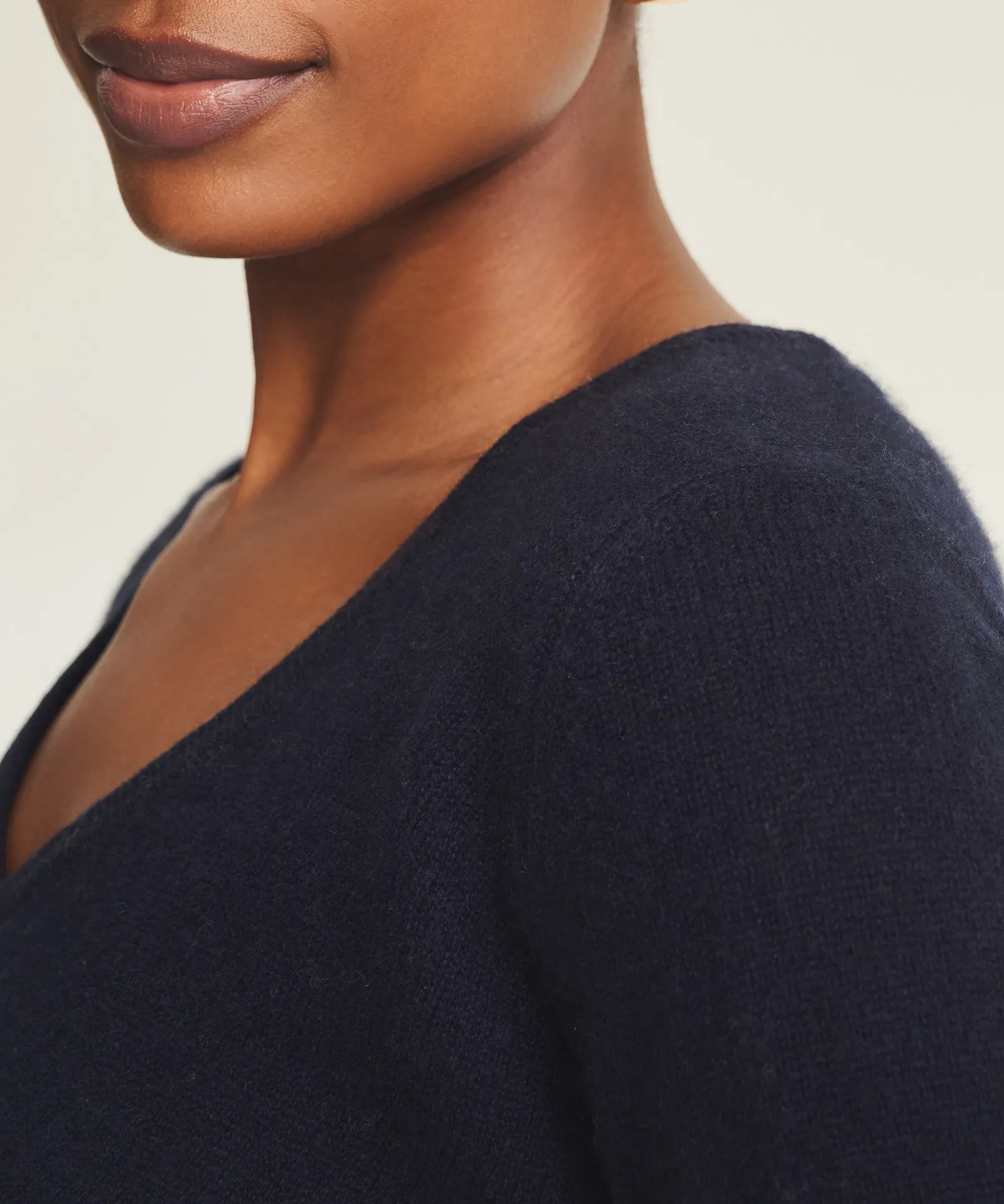 Lightweight Cashmere Short Sleeve V-Neck Sweater sold by NAADAM product image thumbnail 3