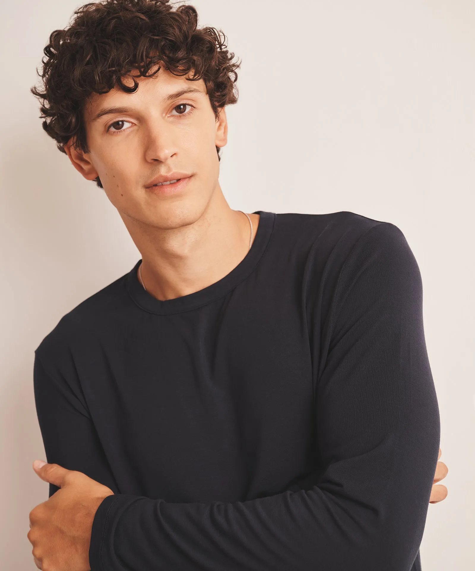 Long Sleeve Sleep Tee sold by Naadam product image thumbnail 3