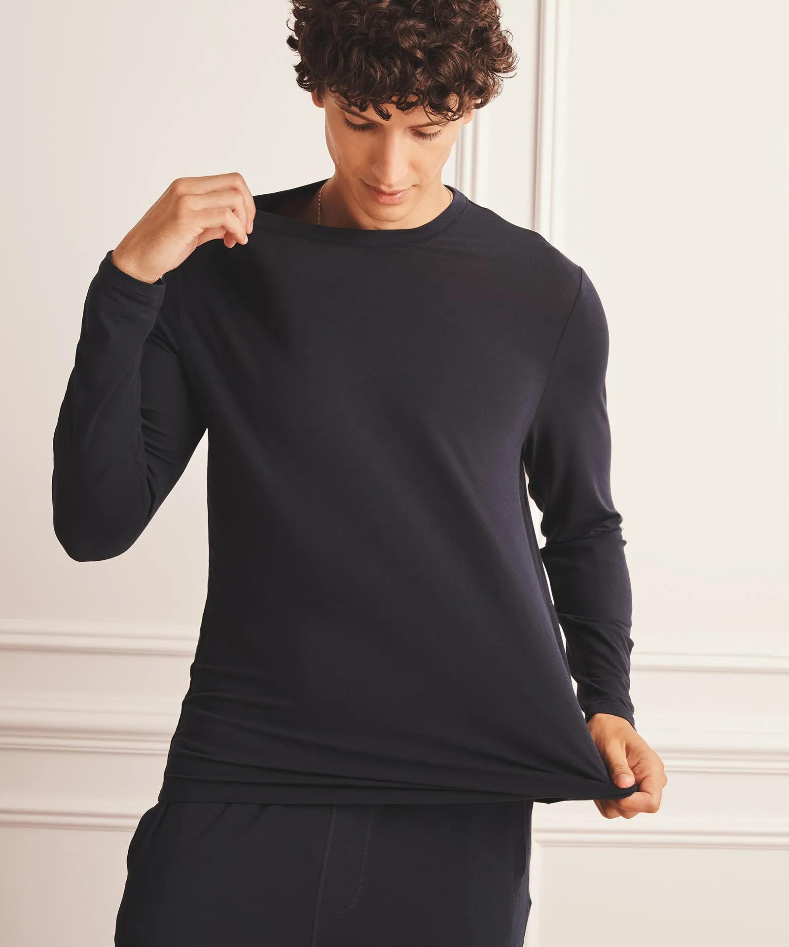 Long Sleeve Sleep Tee sold by Naadam product image thumbnail 4