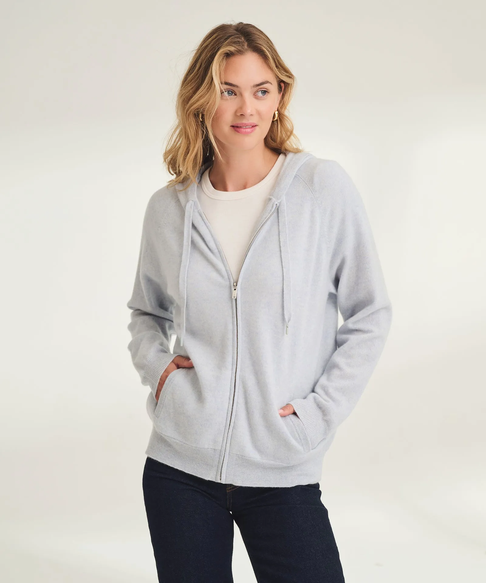 Signature Cashmere Zip Up Hoodie sold by NAADAM