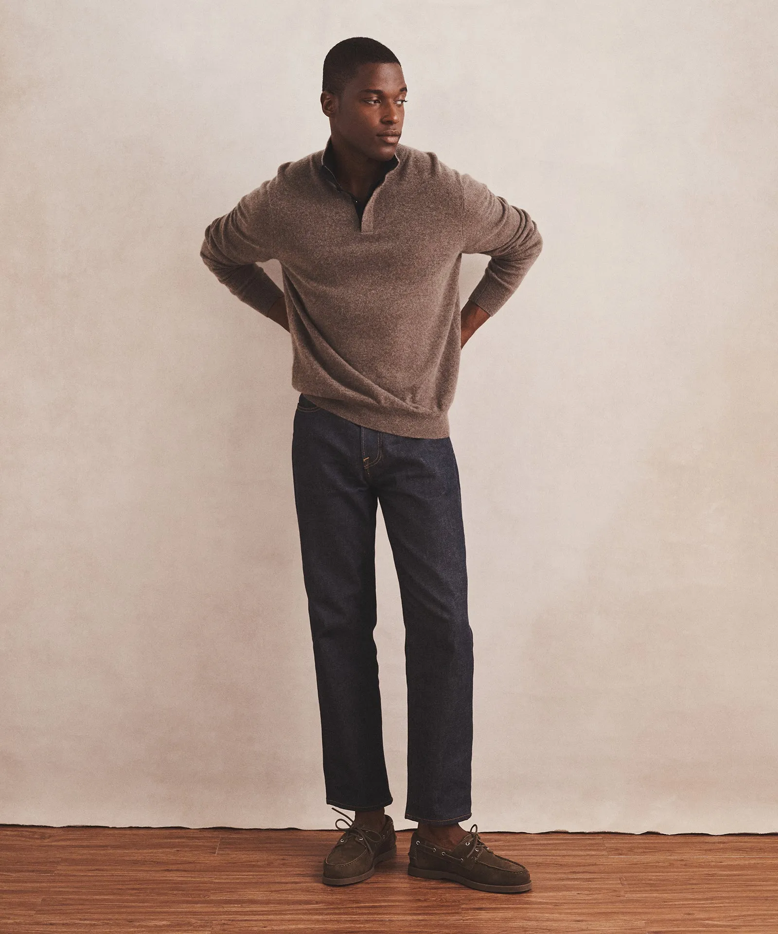 Signature Cashmere Quarter Button Down Sweater sold by NAADAM product image thumbnail 3