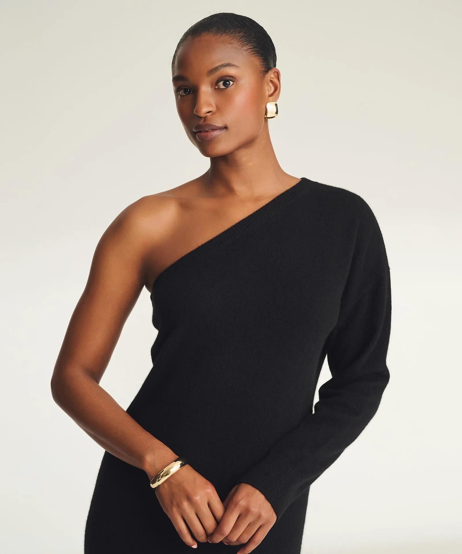 Signature Cashmere One Shoulder Dress sold by NAADAM product image thumbnail 2