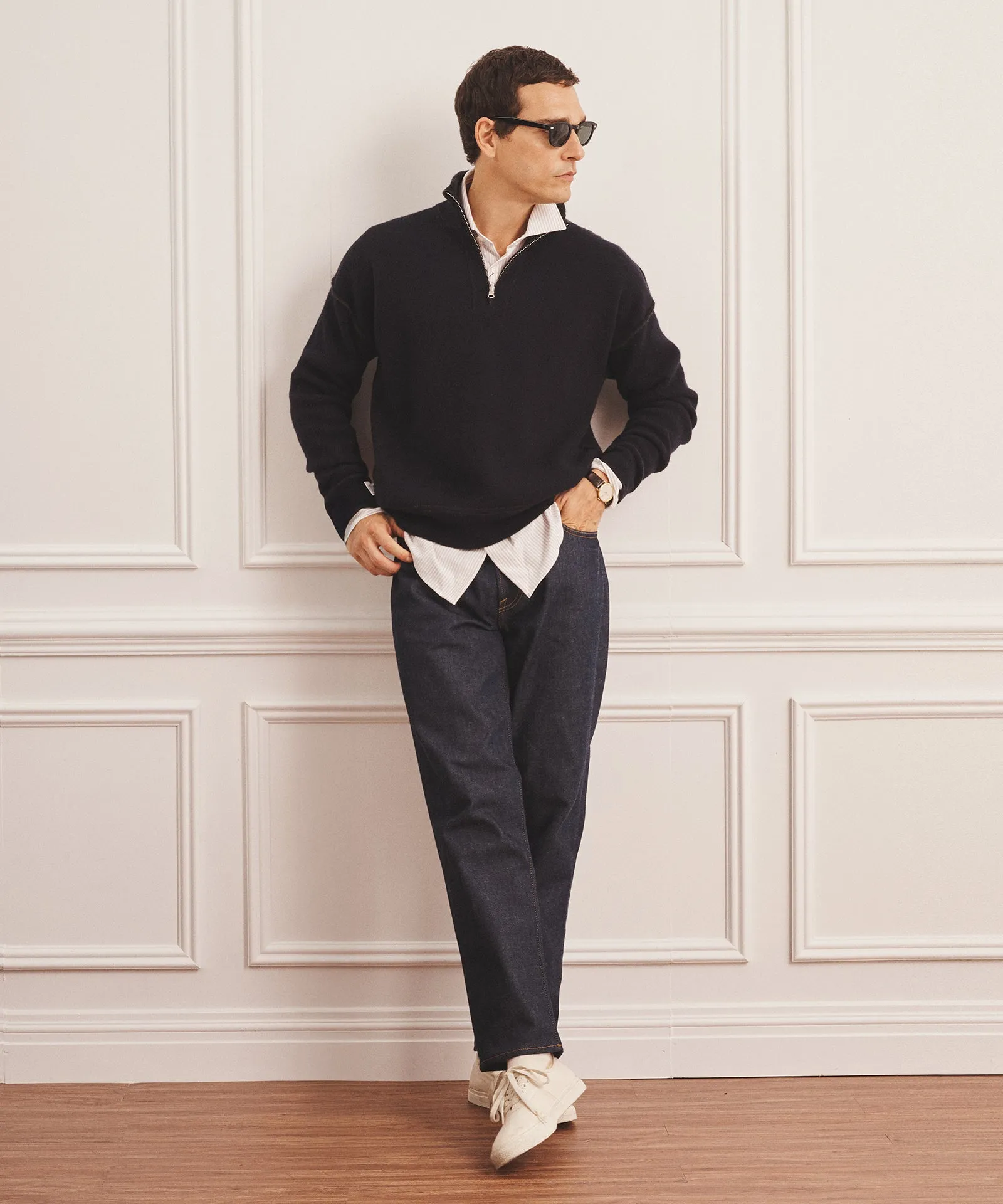 Luxe Cashmere Double Faced Quarter Zip sold by NAADAM product image thumbnail 4