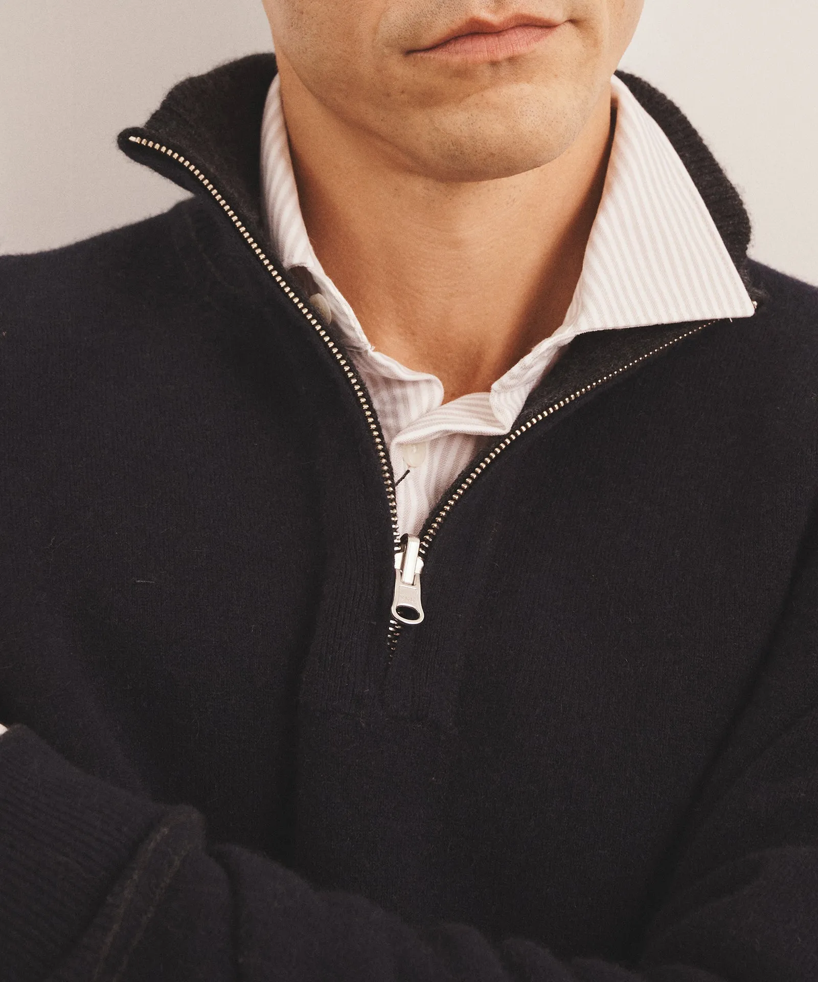 Luxe Cashmere Double Faced Quarter Zip sold by NAADAM product image thumbnail 3