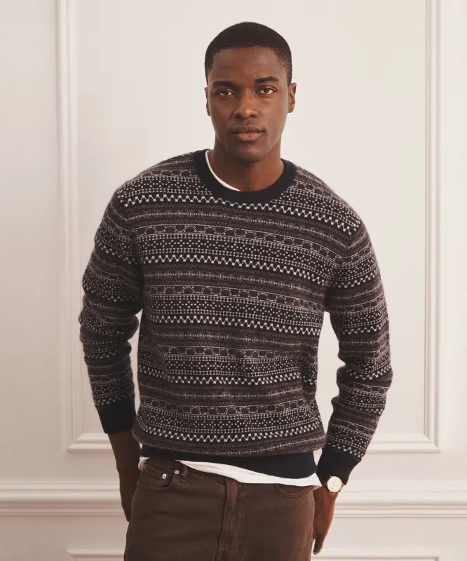 Luxe Cashmere Jacquard Fair Isle Crewneck Sweater sold by NAADAM