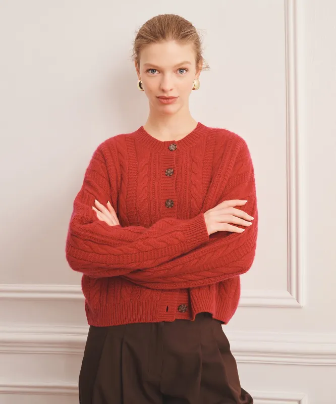 Super Luxe Cashmino Cable Cardigan sold by NAADAM