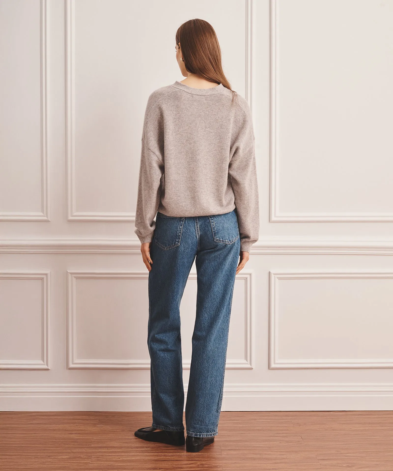 Luxe Cashmere V-Neck Bomber Cardigan sold by NAADAM product image thumbnail 5