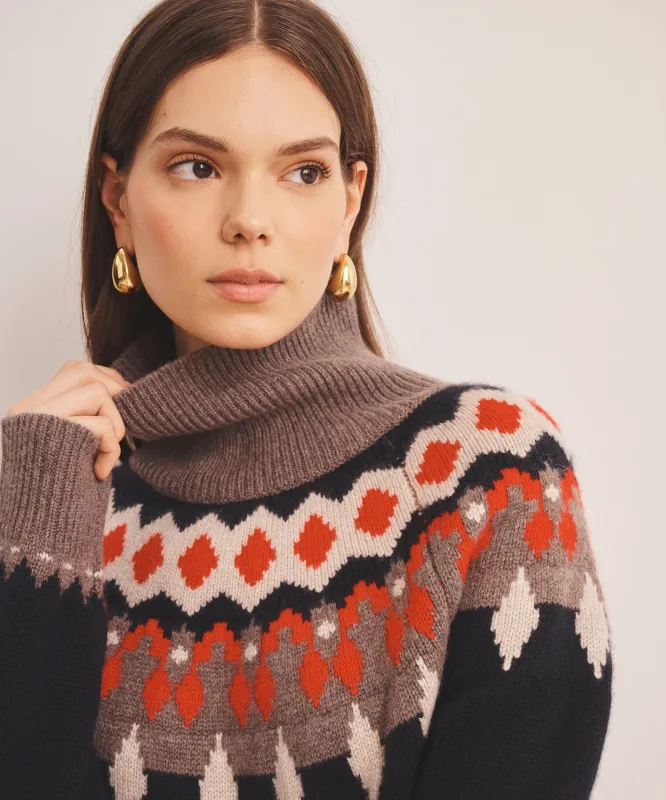 Super Luxe Cashmere Fair Isle Turtleneck Sweater sold by Naadam
