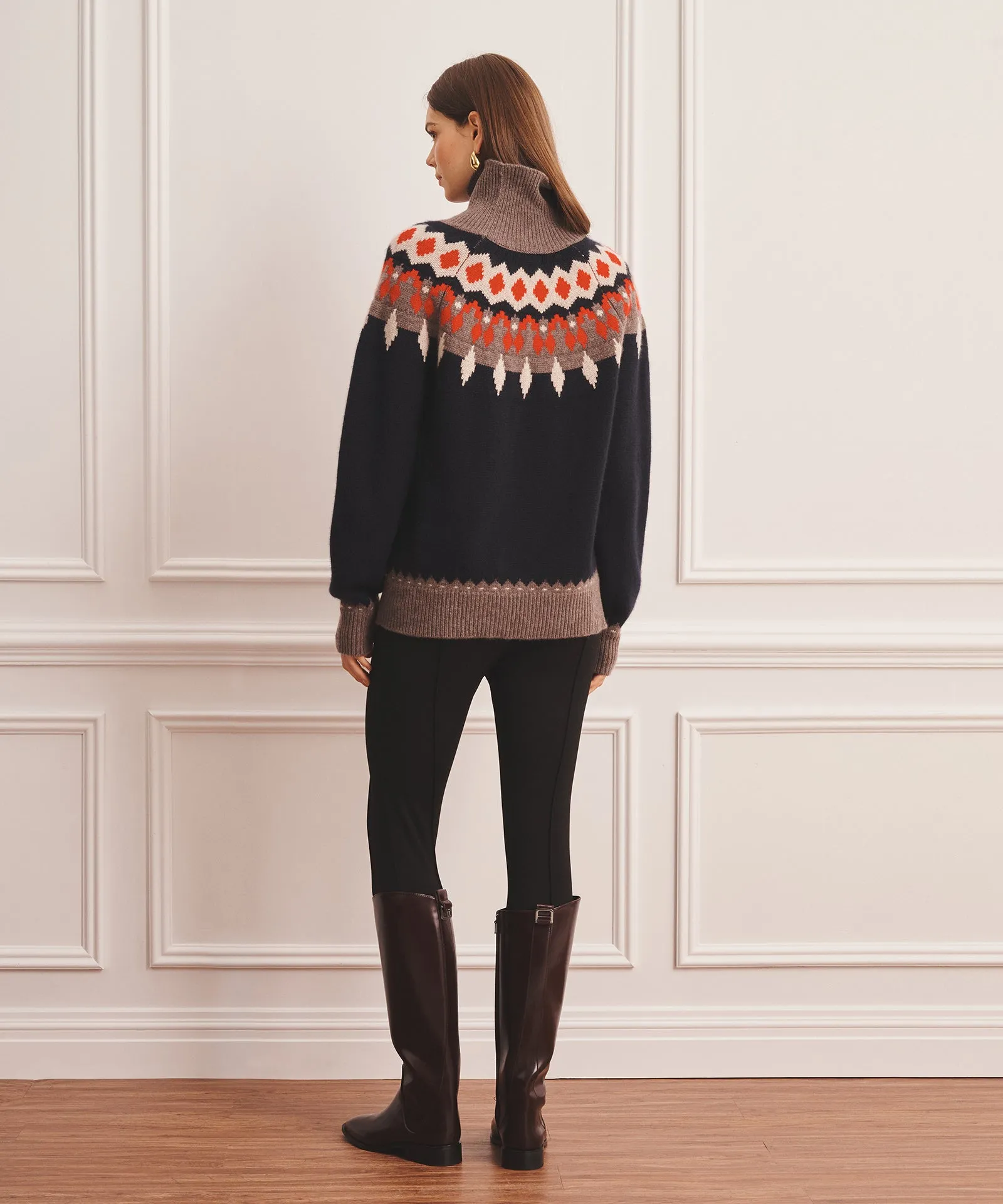 Super Luxe Cashmere Fair Isle Turtleneck Sweater sold by NAADAM product image thumbnail 5
