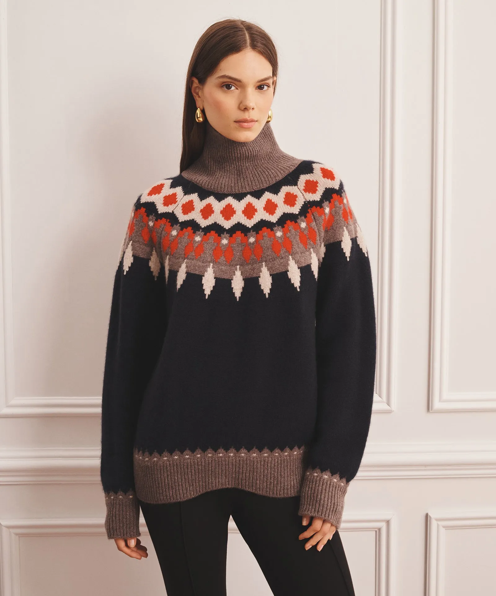 Super Luxe Cashmere Fair Isle Turtleneck Sweater sold by NAADAM product image thumbnail 2