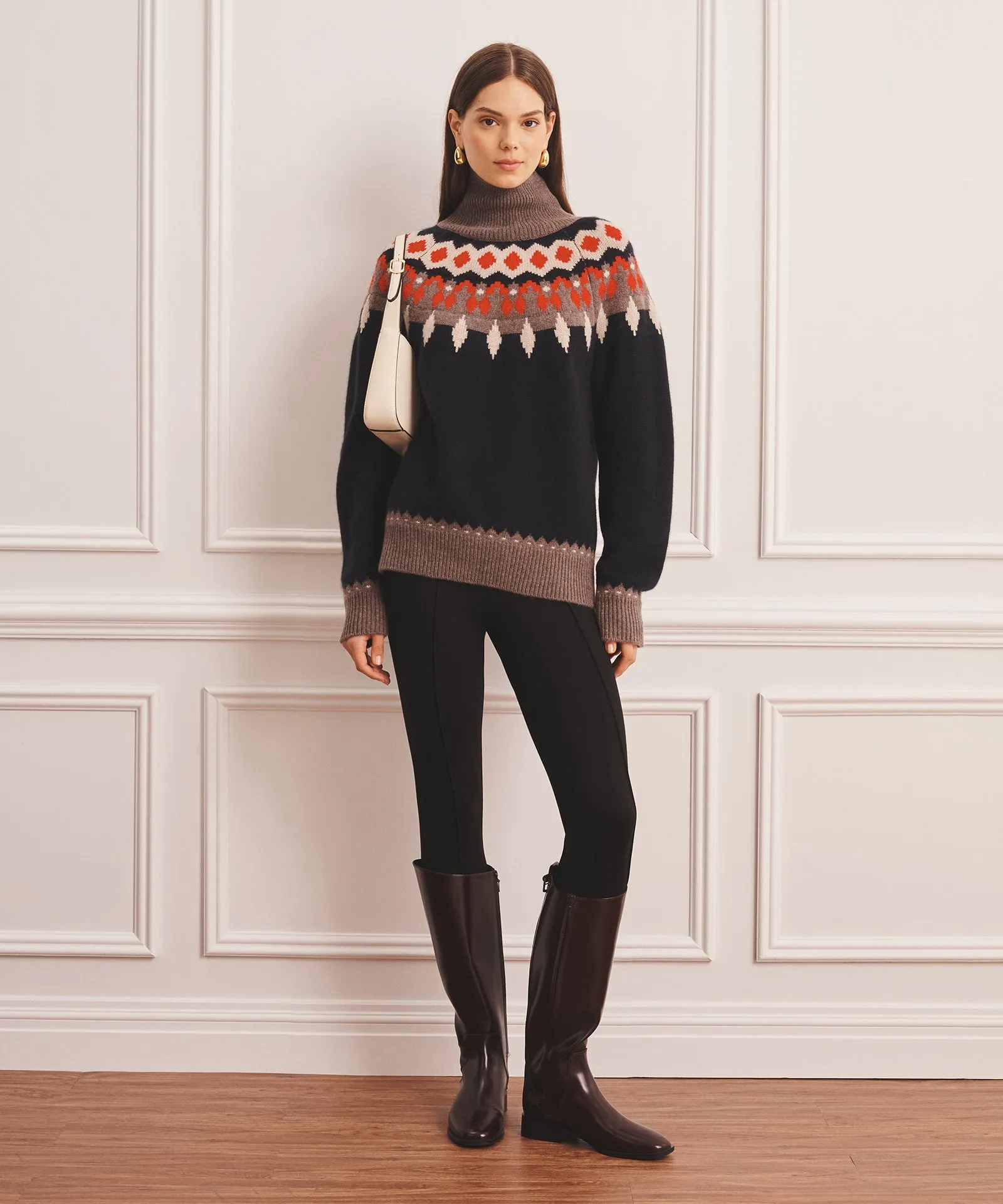 Super Luxe Cashmere Fair Isle Turtleneck Sweater sold by NAADAM product image thumbnail 3