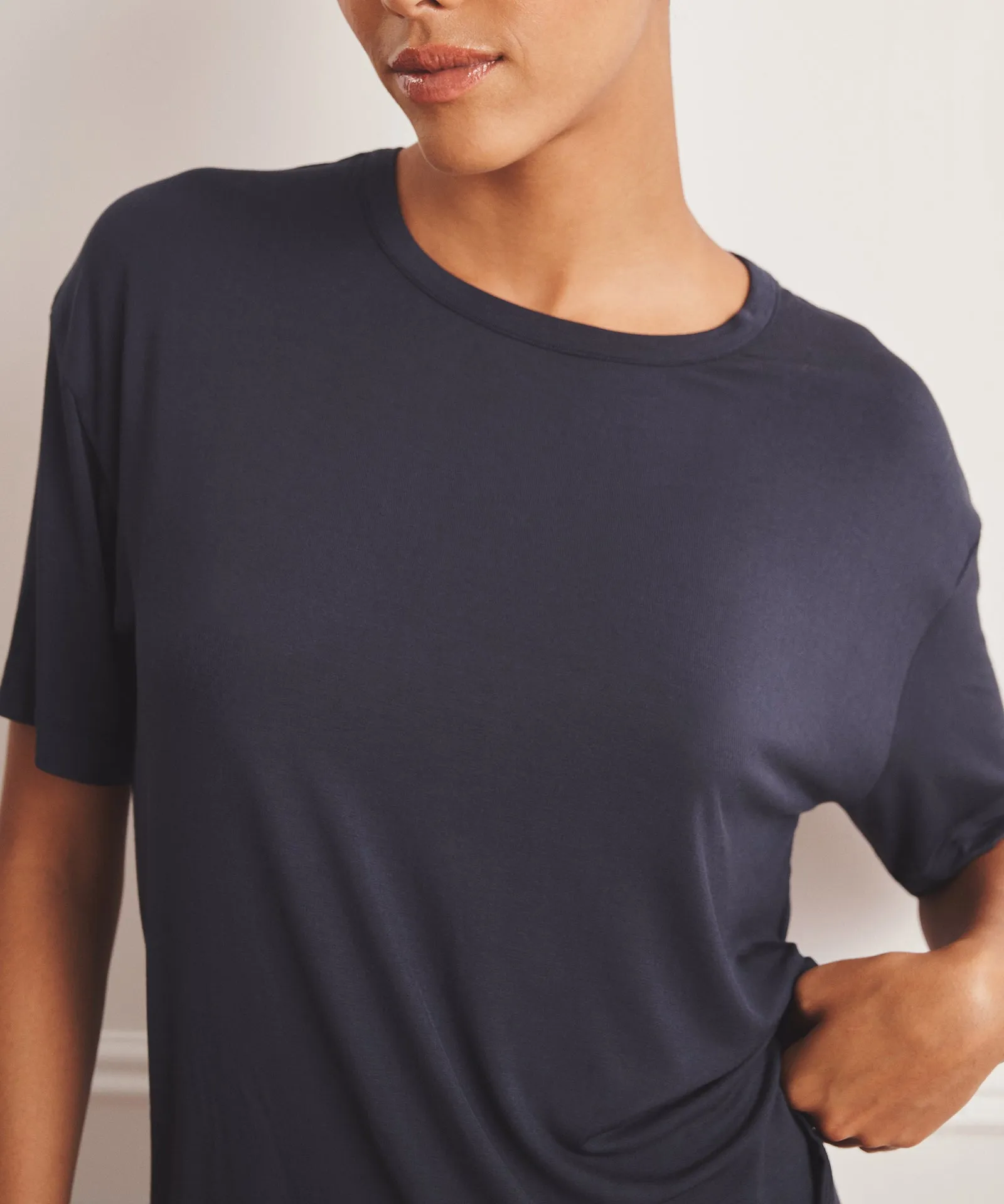 Breathable Short Sleeve Sleep Top sold by NAADAM product image thumbnail 3