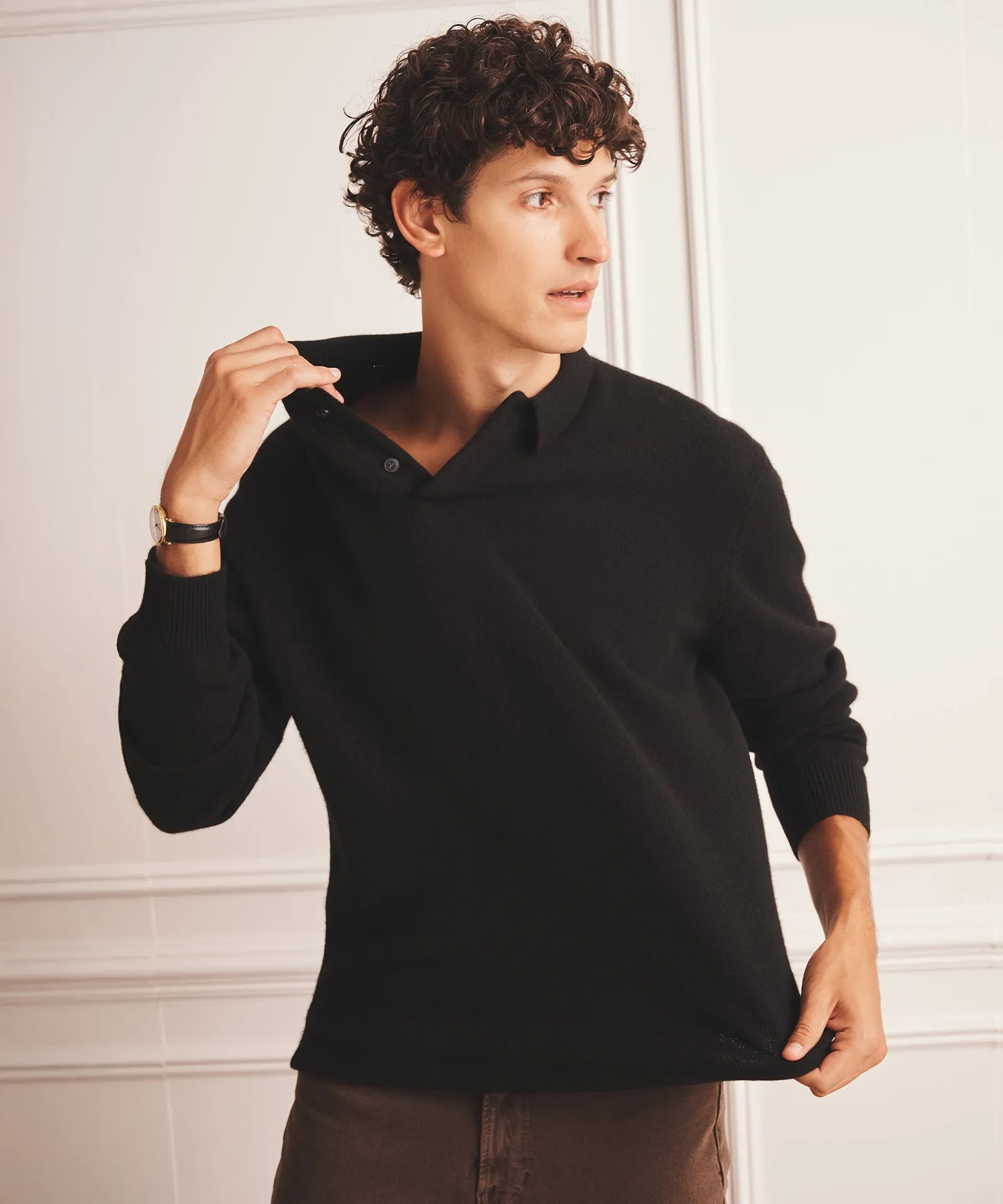 Luxe Cashmere Polo Sweater sold by NAADAM product image thumbnail 4