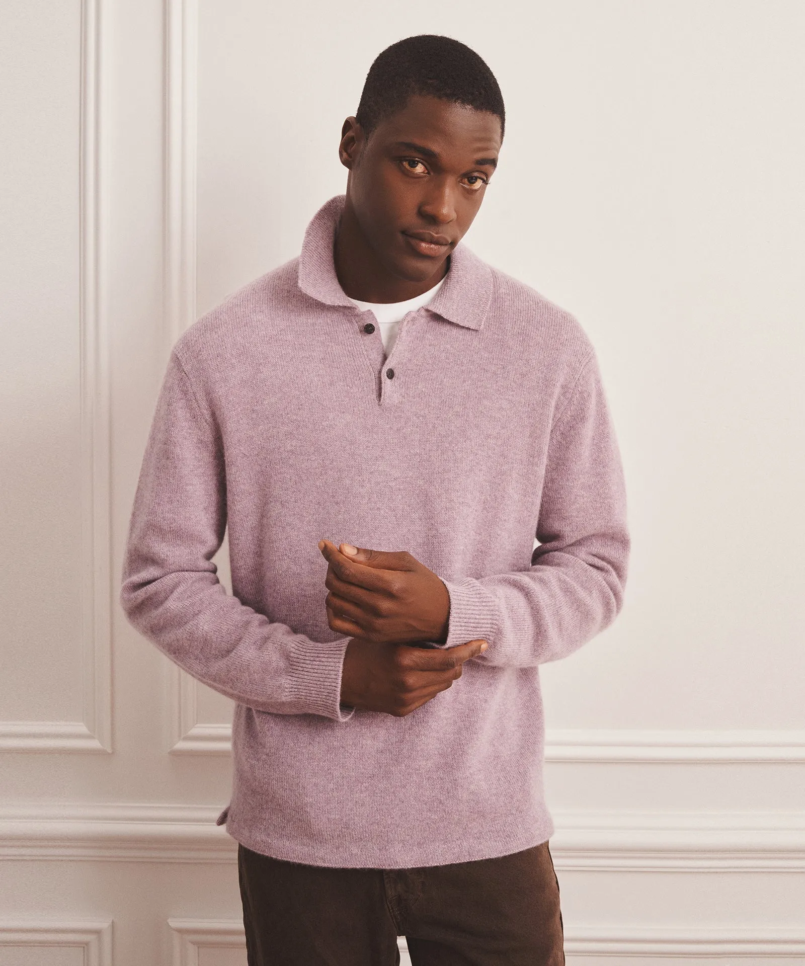 Luxe Cashmere Polo Sweater sold by NAADAM product image thumbnail 2