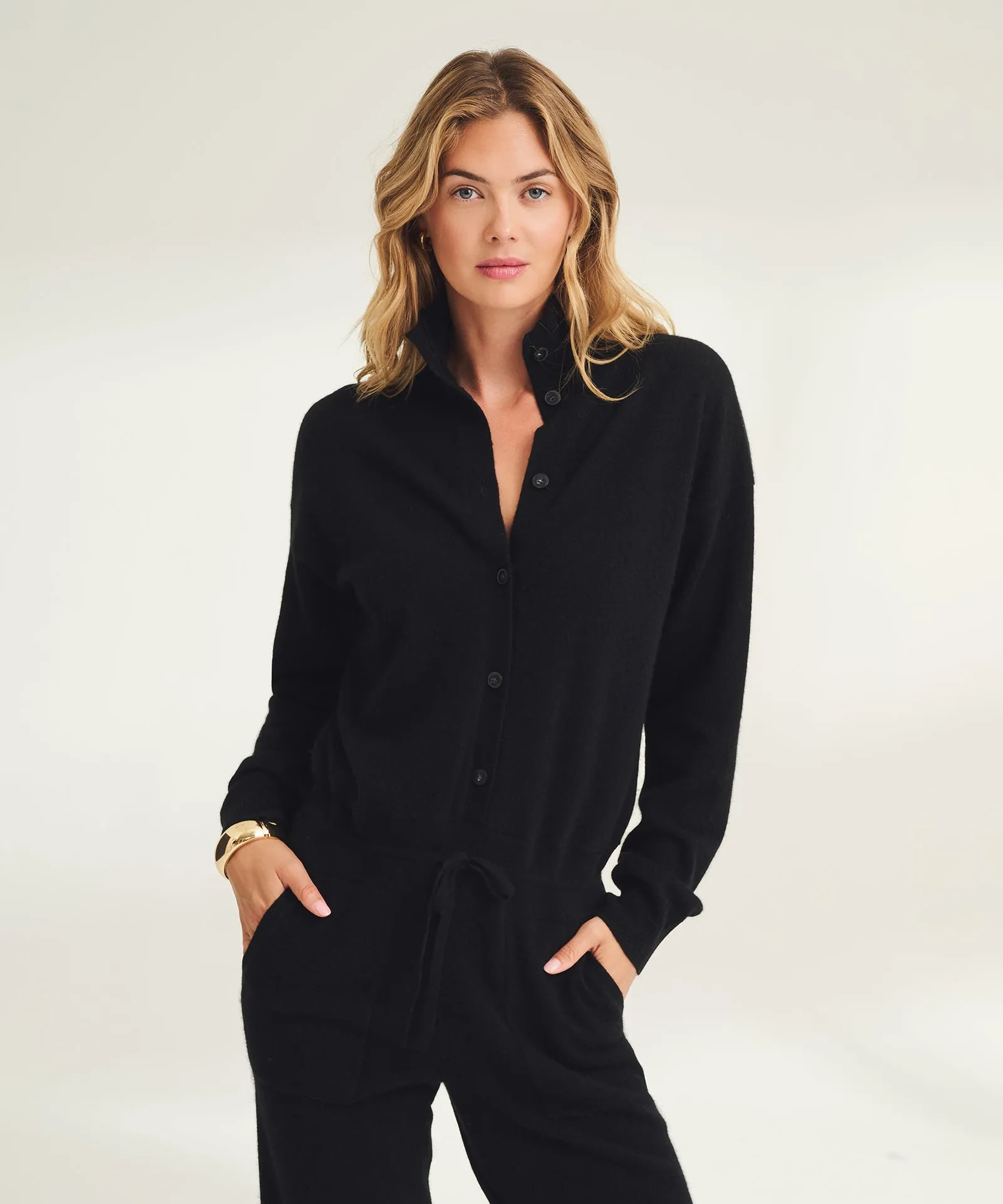 Signature Cashmere Button Down Jumpsuit sold by NAADAM product image thumbnail 3