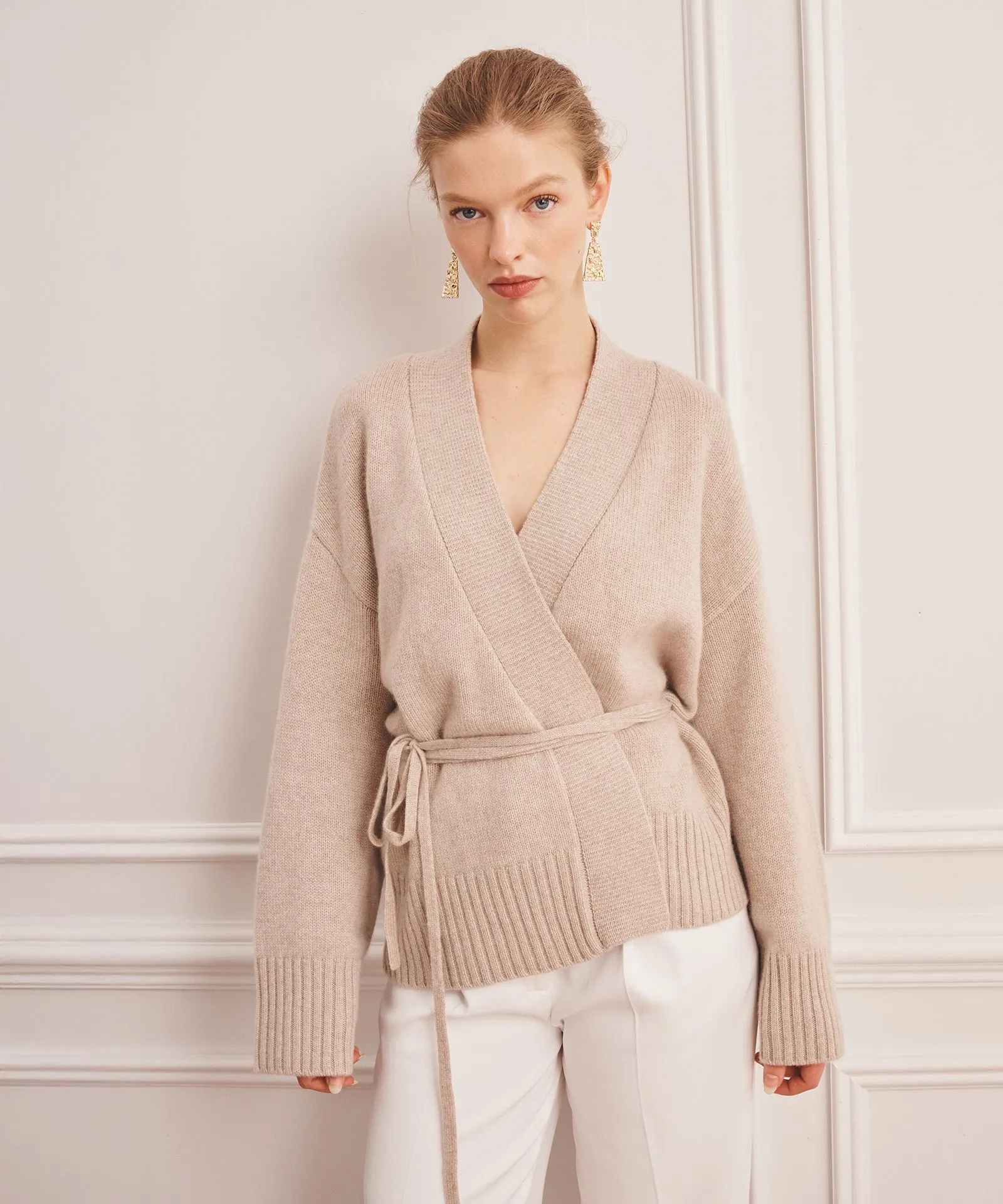 Super Luxe Cashmere Tie Waist Cardigan sold by NAADAM product image thumbnail 2