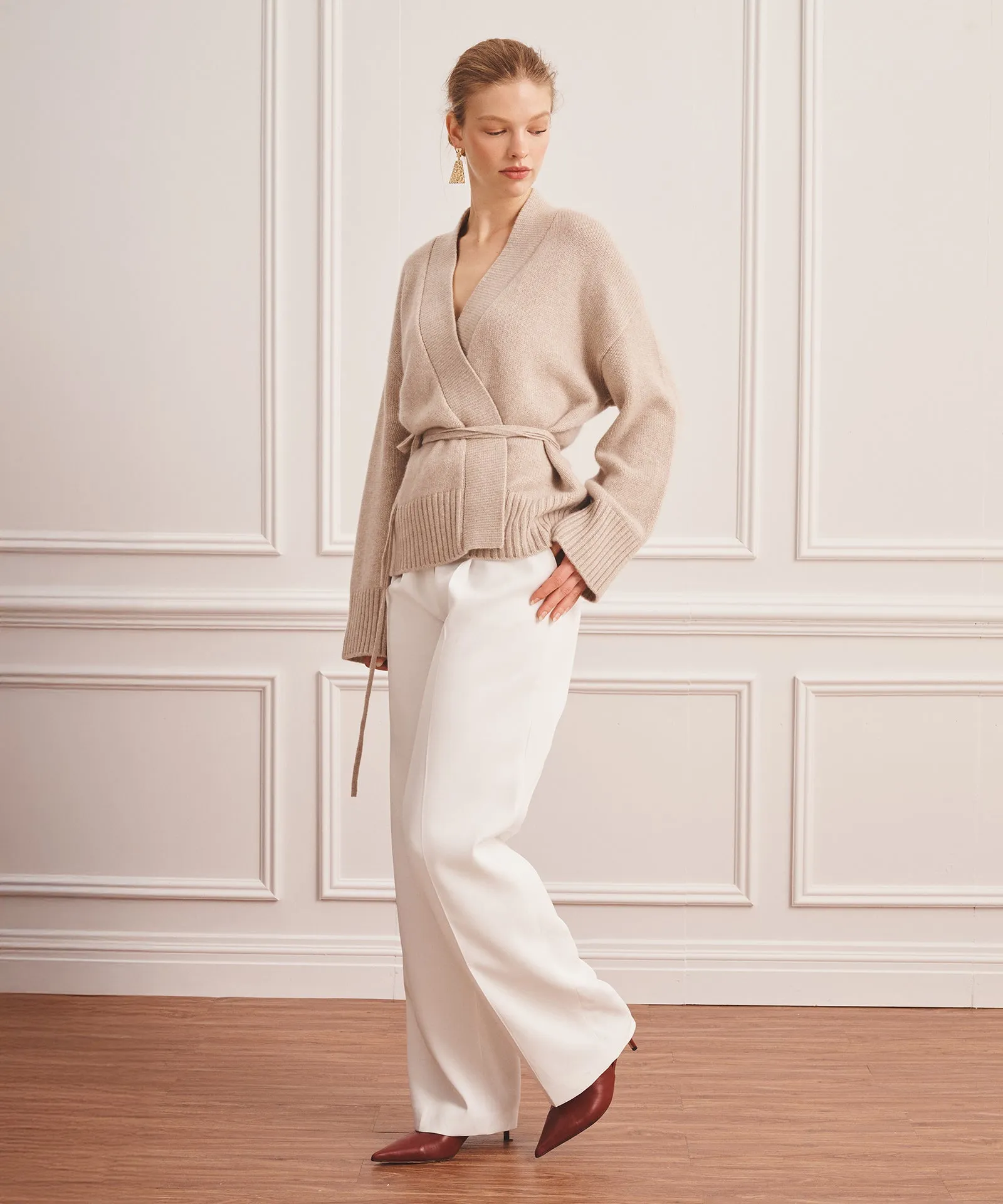 Super Luxe Cashmere Tie Waist Cardigan sold by NAADAM product image thumbnail 3