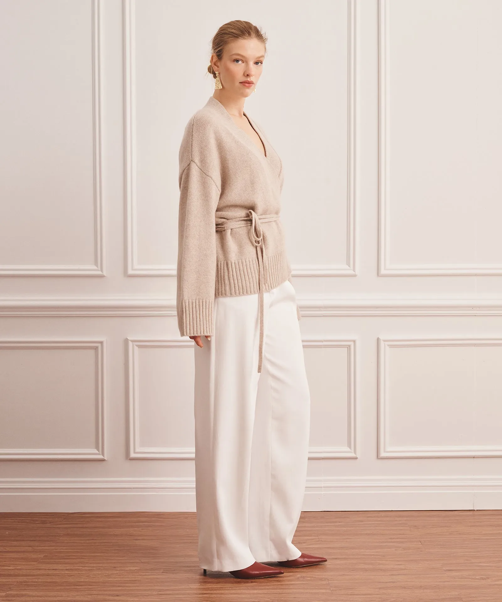 Super Luxe Cashmere Tie Waist Cardigan sold by NAADAM product image thumbnail 5