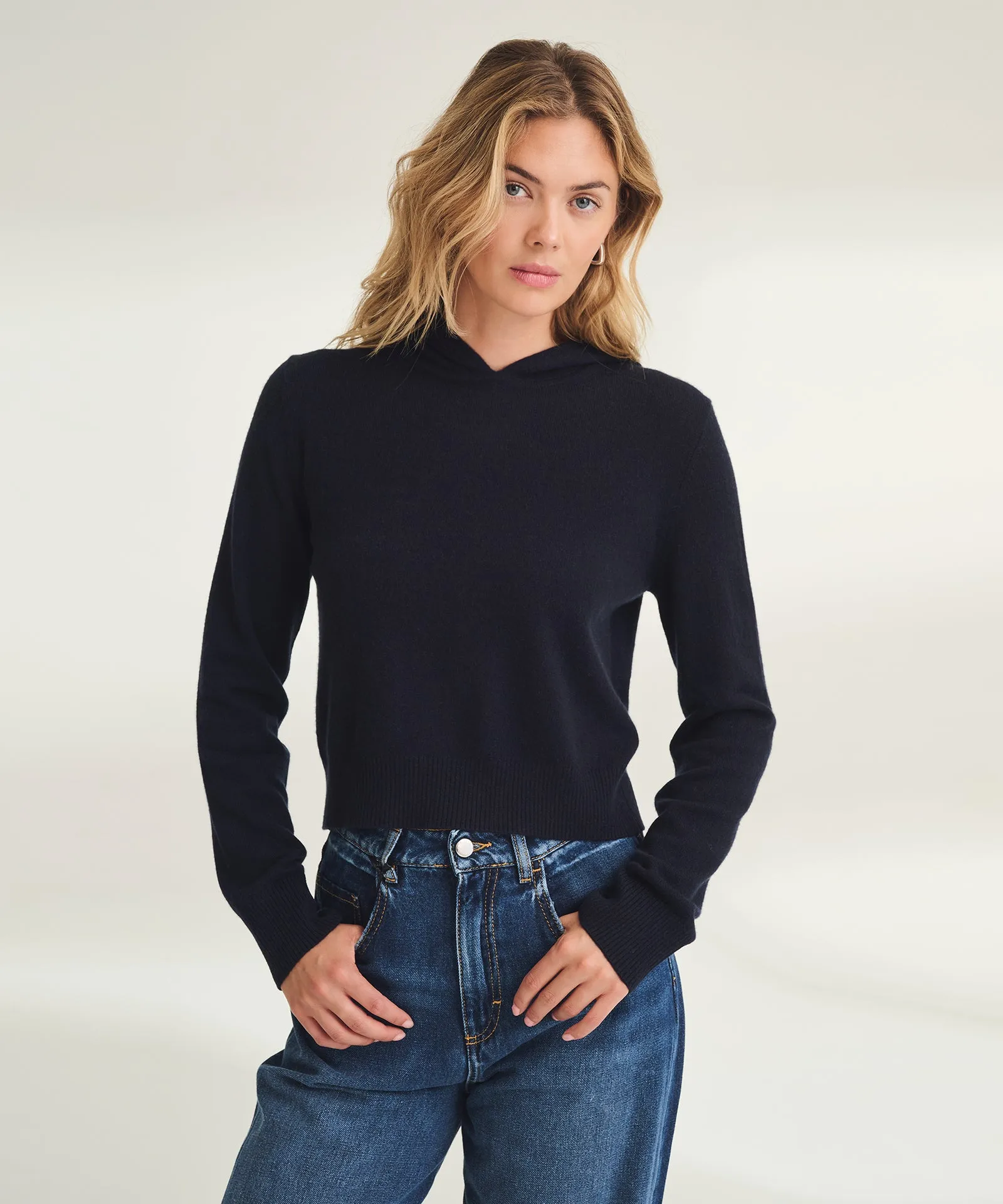 Signature Cashmere Cropped Hoodie sold by NAADAM product image thumbnail 4