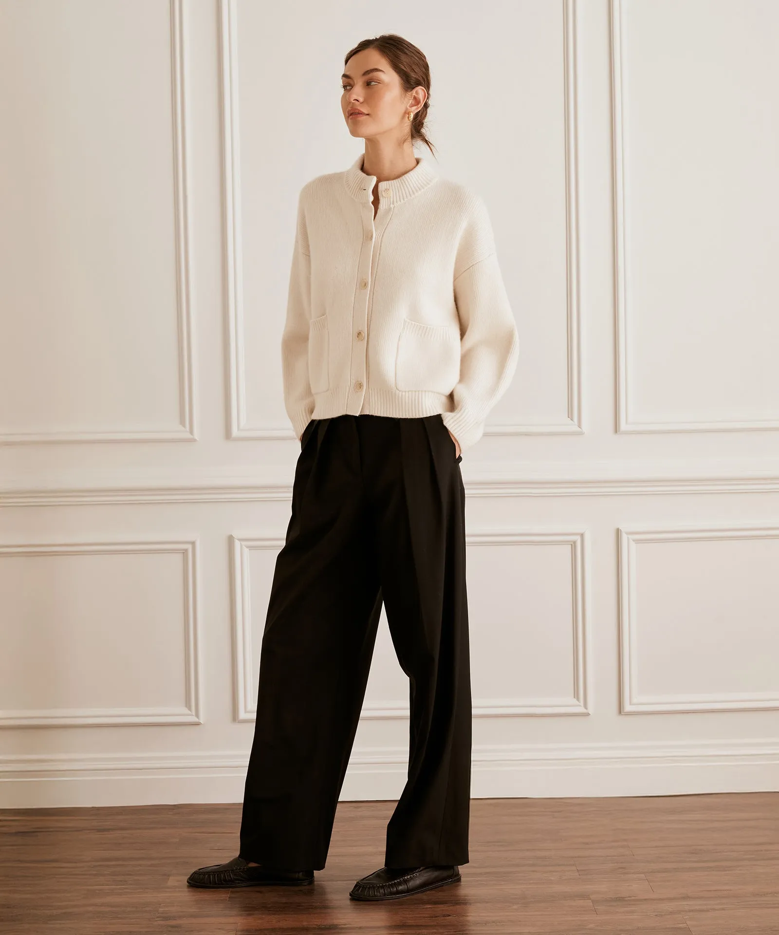 Ultra Luxe Cashmere High Neck Cardigan sold by NAADAM product image thumbnail 4