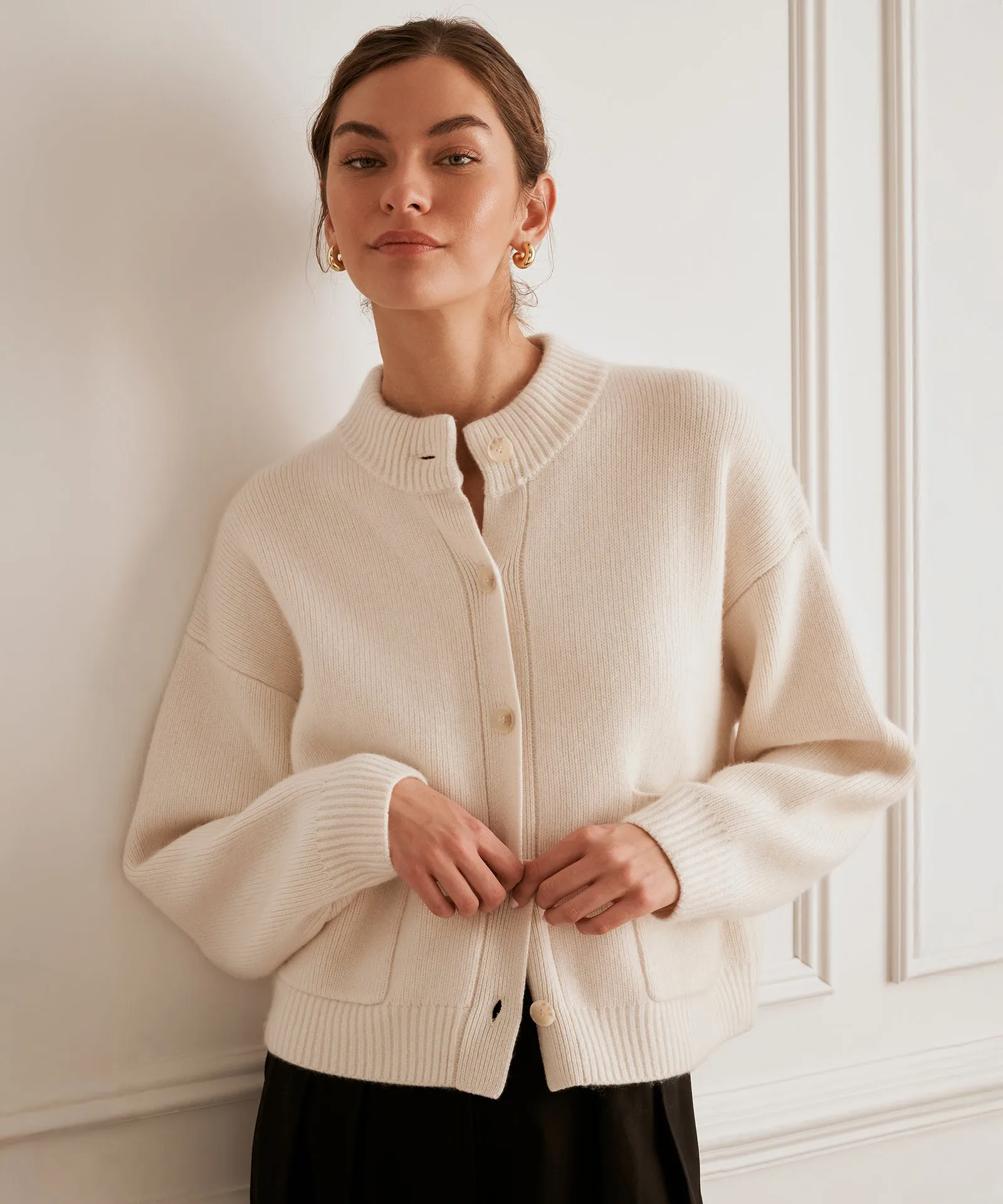 Ultra Luxe Cashmere High Neck Cardigan sold by NAADAM product image thumbnail 3