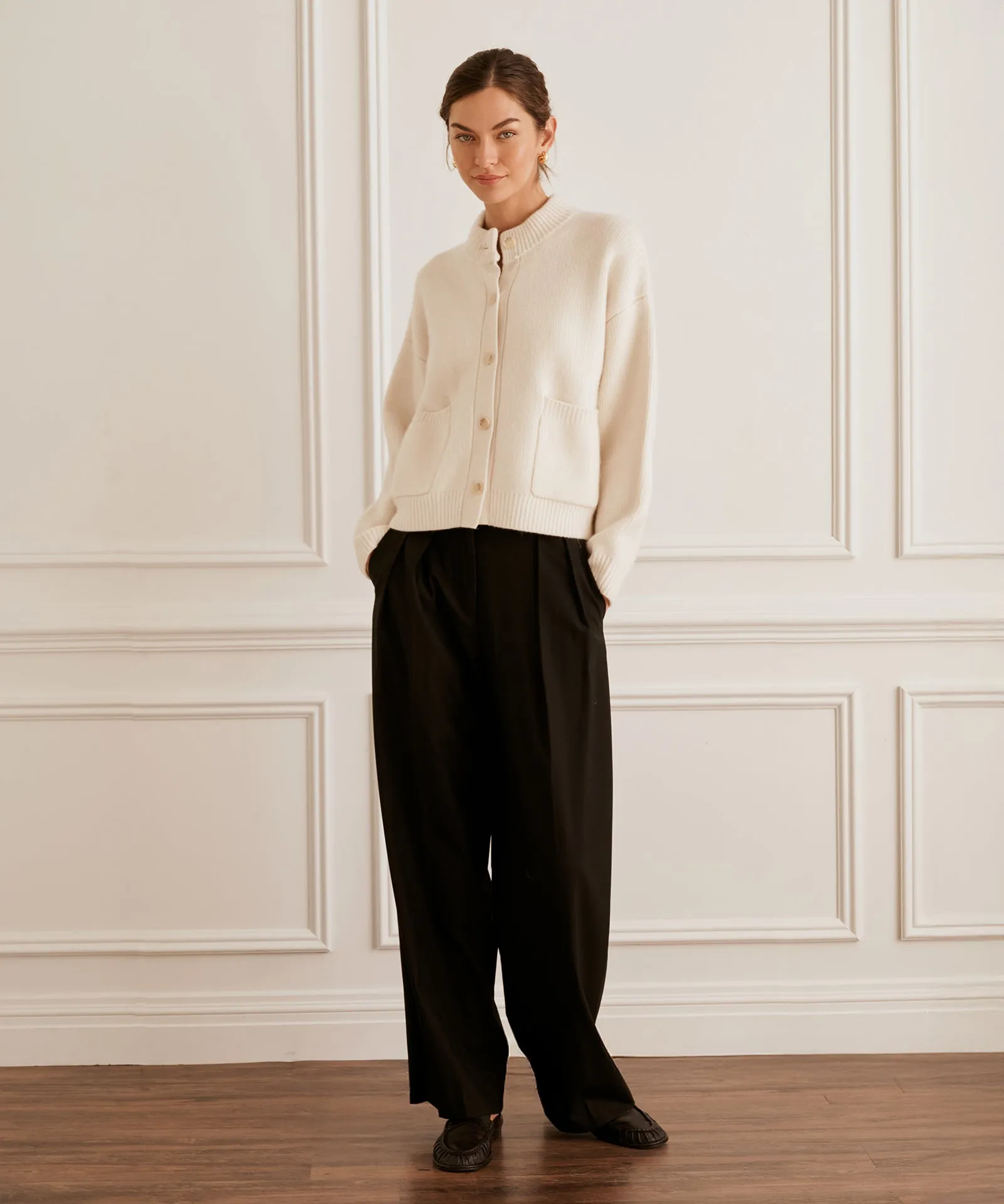 Ultra Luxe Cashmere High Neck Cardigan sold by NAADAM product image thumbnail 2