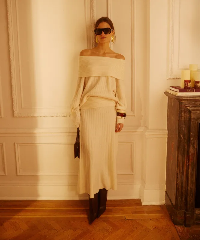 Premium Cashmino Ribbed Skirt sold by Naadam