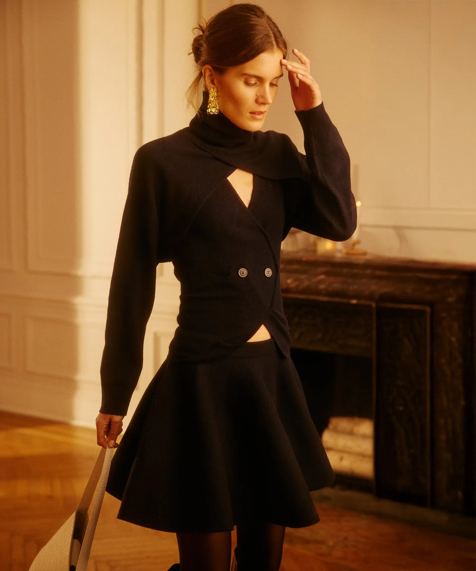 Cashmino Vest Set with Reversible Bolero sold by NAADAM product image thumbnail 2