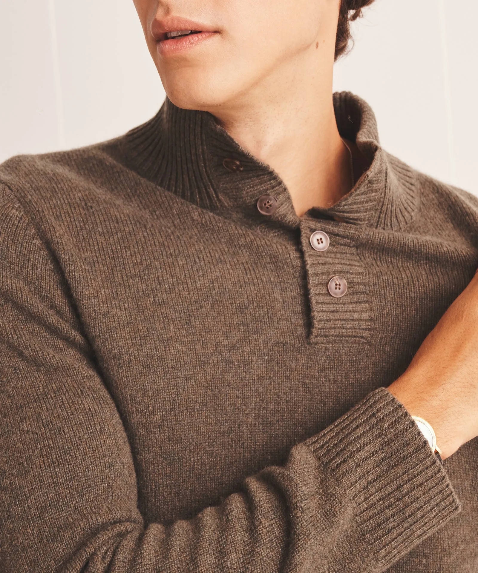 Luxe Cashmere Button Pullover Sweater sold by NAADAM product image thumbnail 3