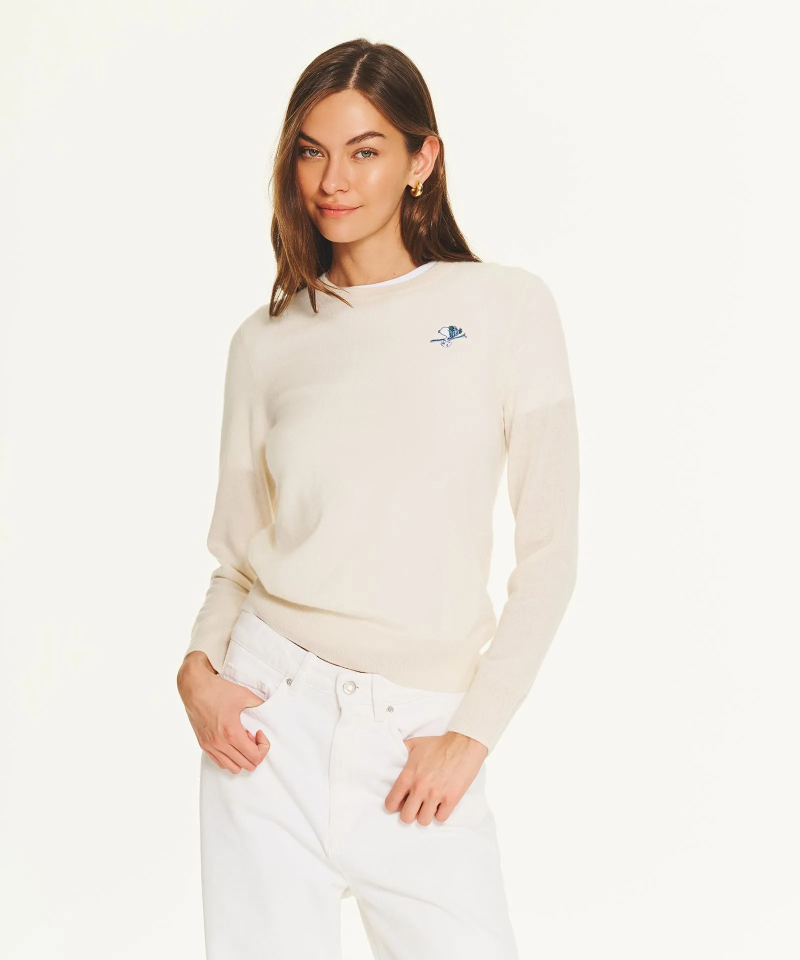 Women's Ski Snoopy Cashmere Sweater sold by NAADAM