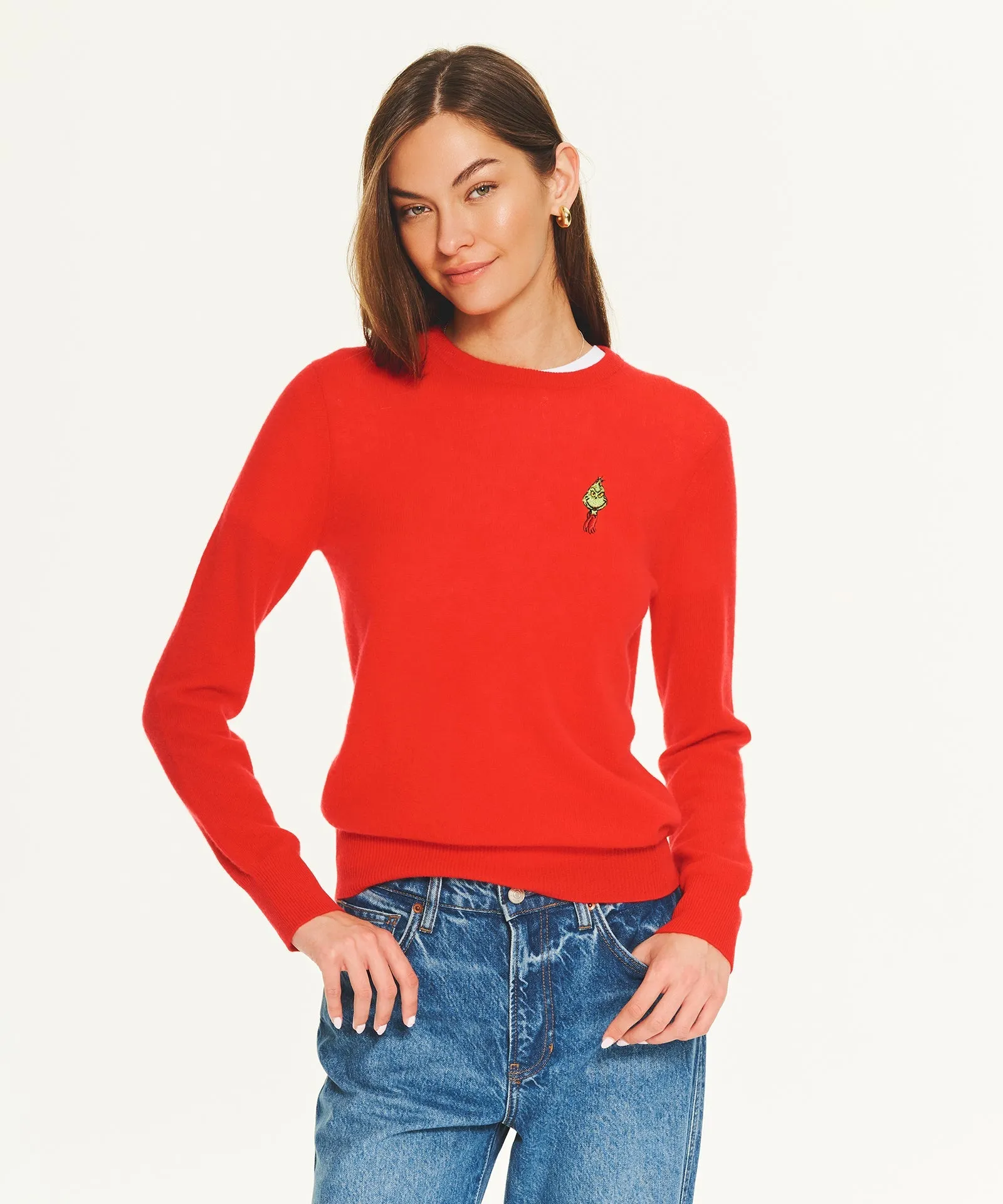 Women's Dr. Seuss Cozy Grinch Cashmere Holiday Sweater sold by NAADAM product image thumbnail 2