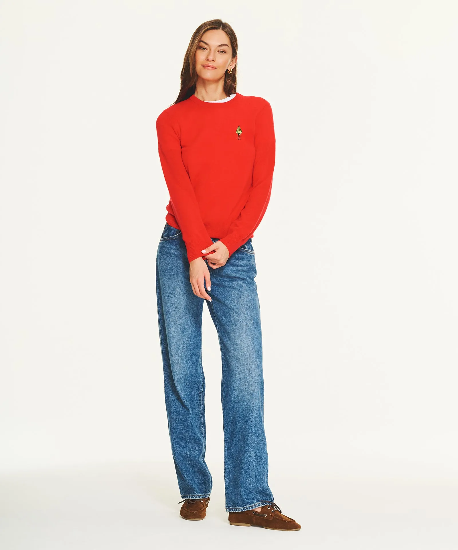 Women's Dr. Seuss Cozy Grinch Cashmere Holiday Sweater sold by NAADAM product image thumbnail 3