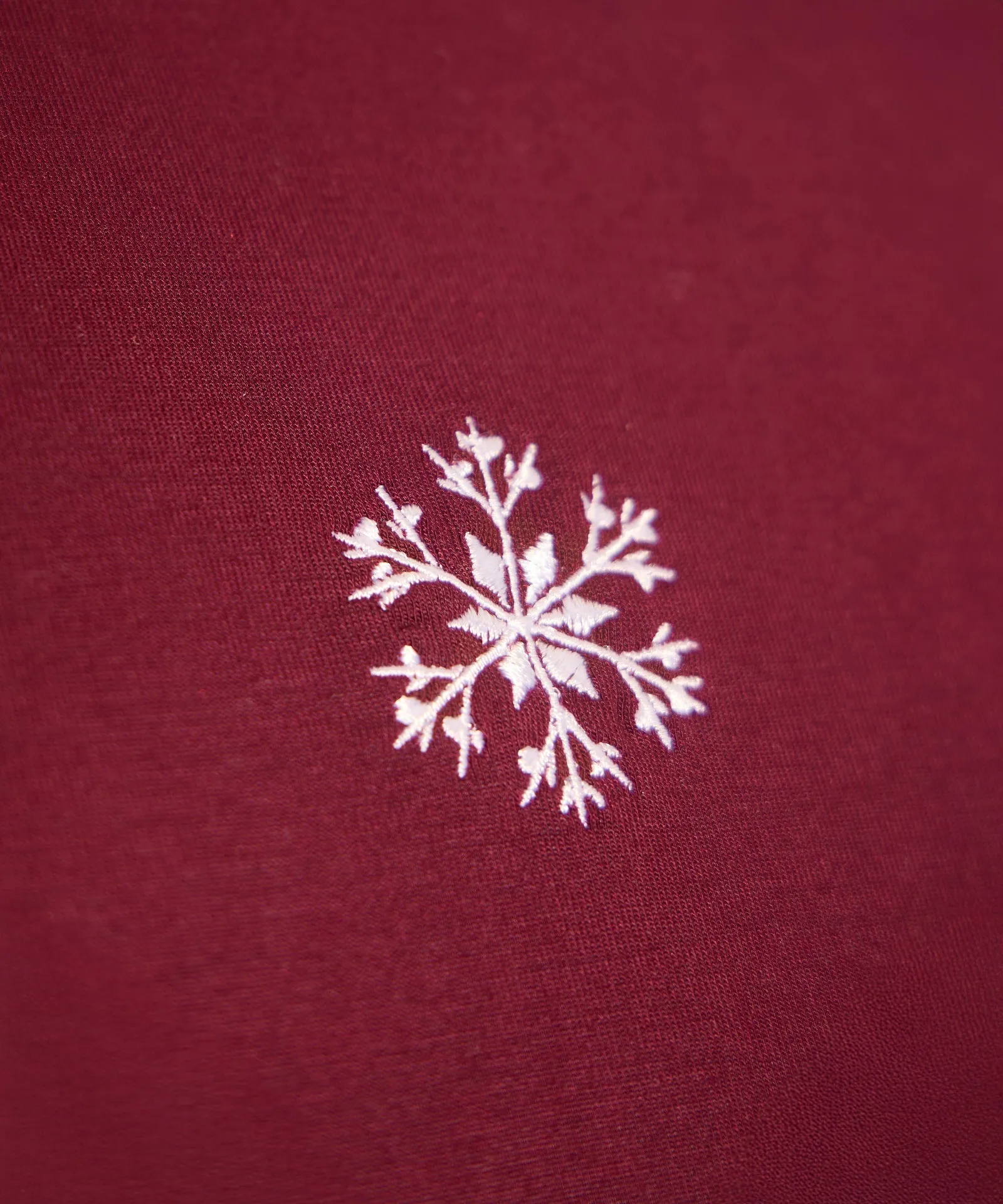 Embroidered Snowflake Breathable Short Sleeve Sleep Top sold by NAADAM product image thumbnail 4