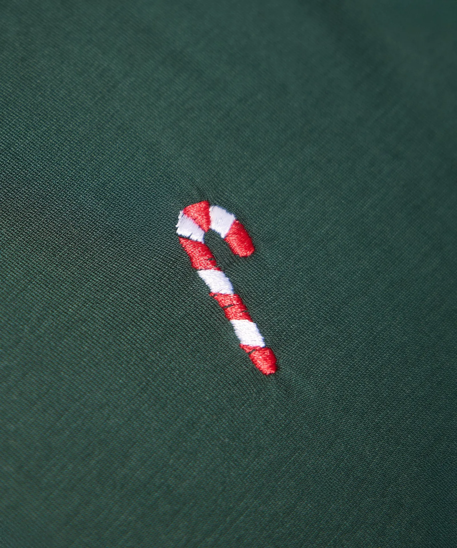 Embroidered Candy Cane Breathable Short Sleeve Sleep Top sold by NAADAM product image thumbnail 3